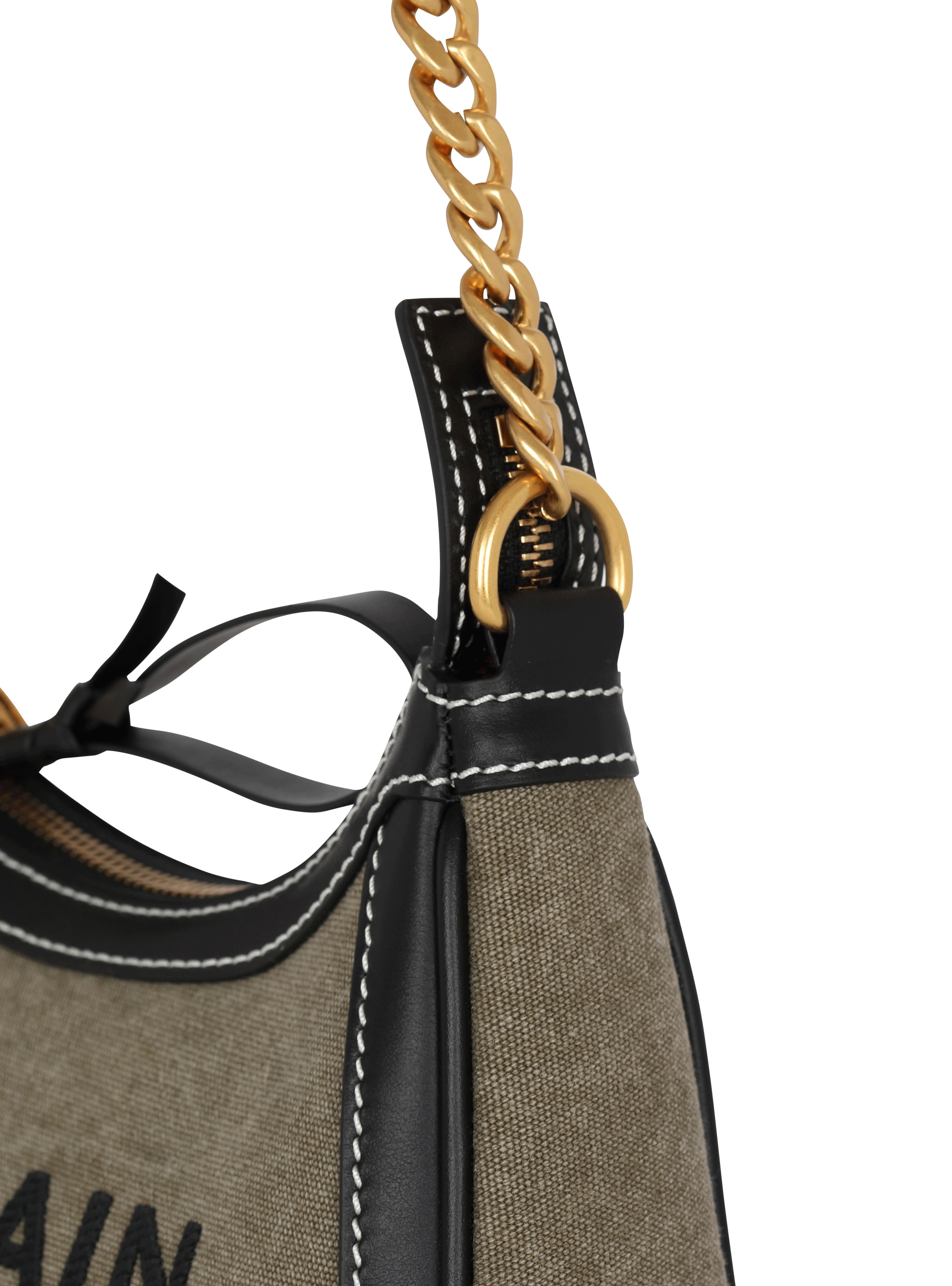 B-Army canvas bag with leather inserts - 6