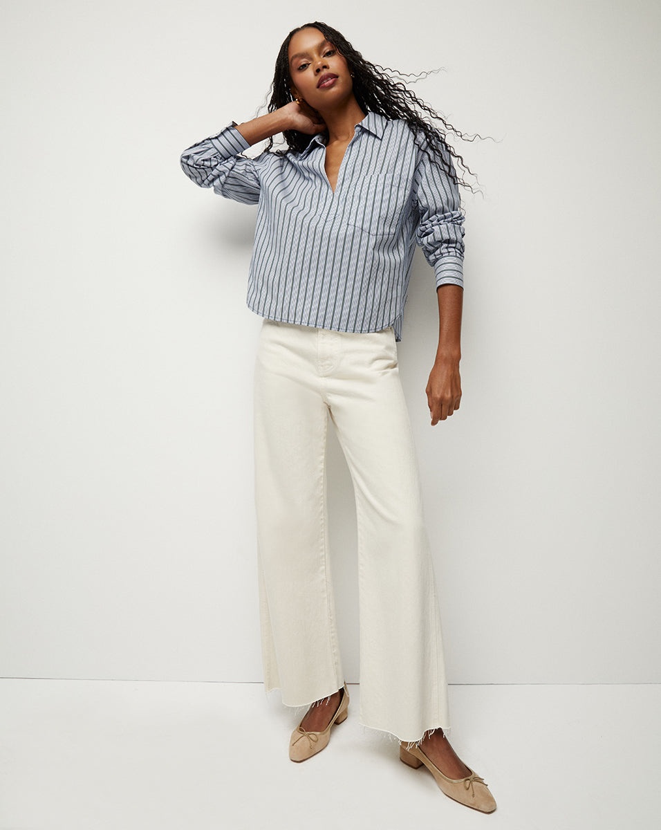 KHAI STRIPED POPLIN TOP - 5