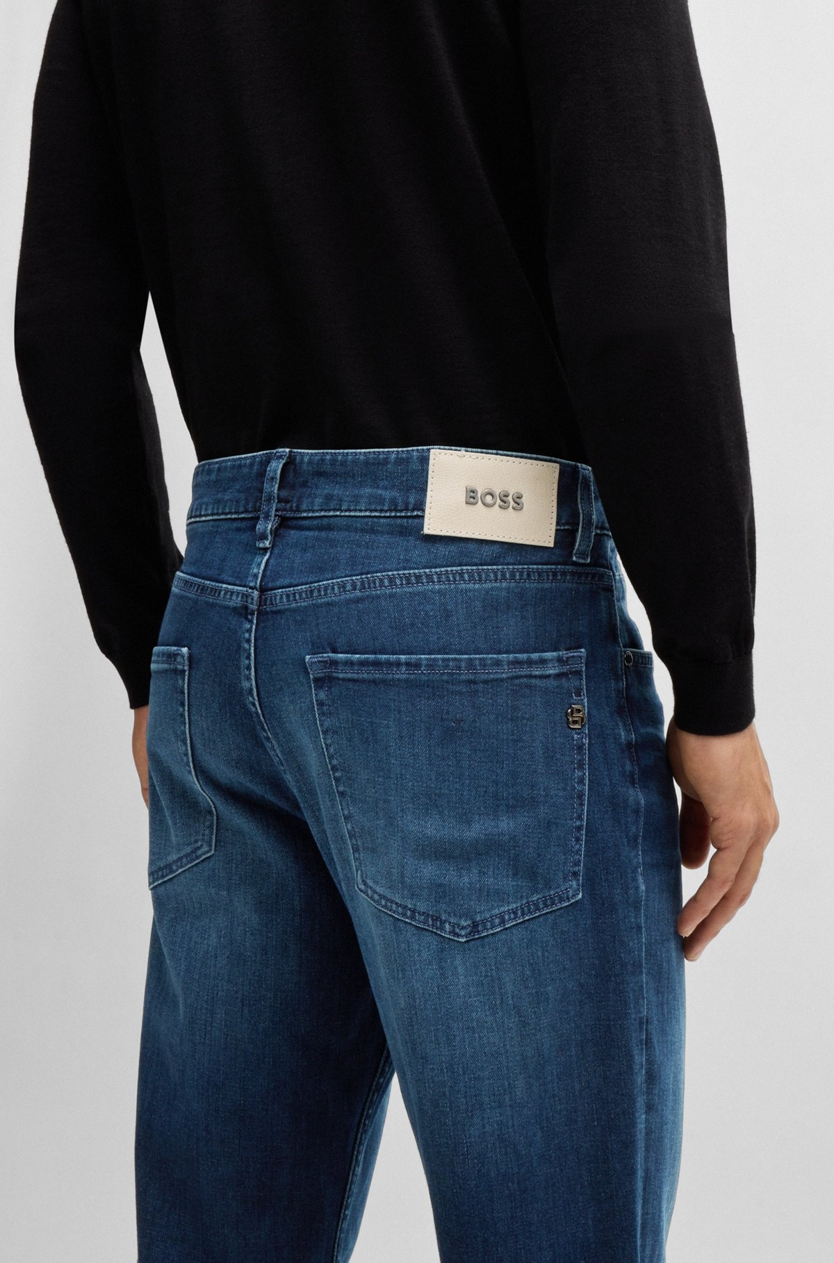 MAINE REGULAR-FIT JEANS IN BLUE STRETCH DENIM - 5