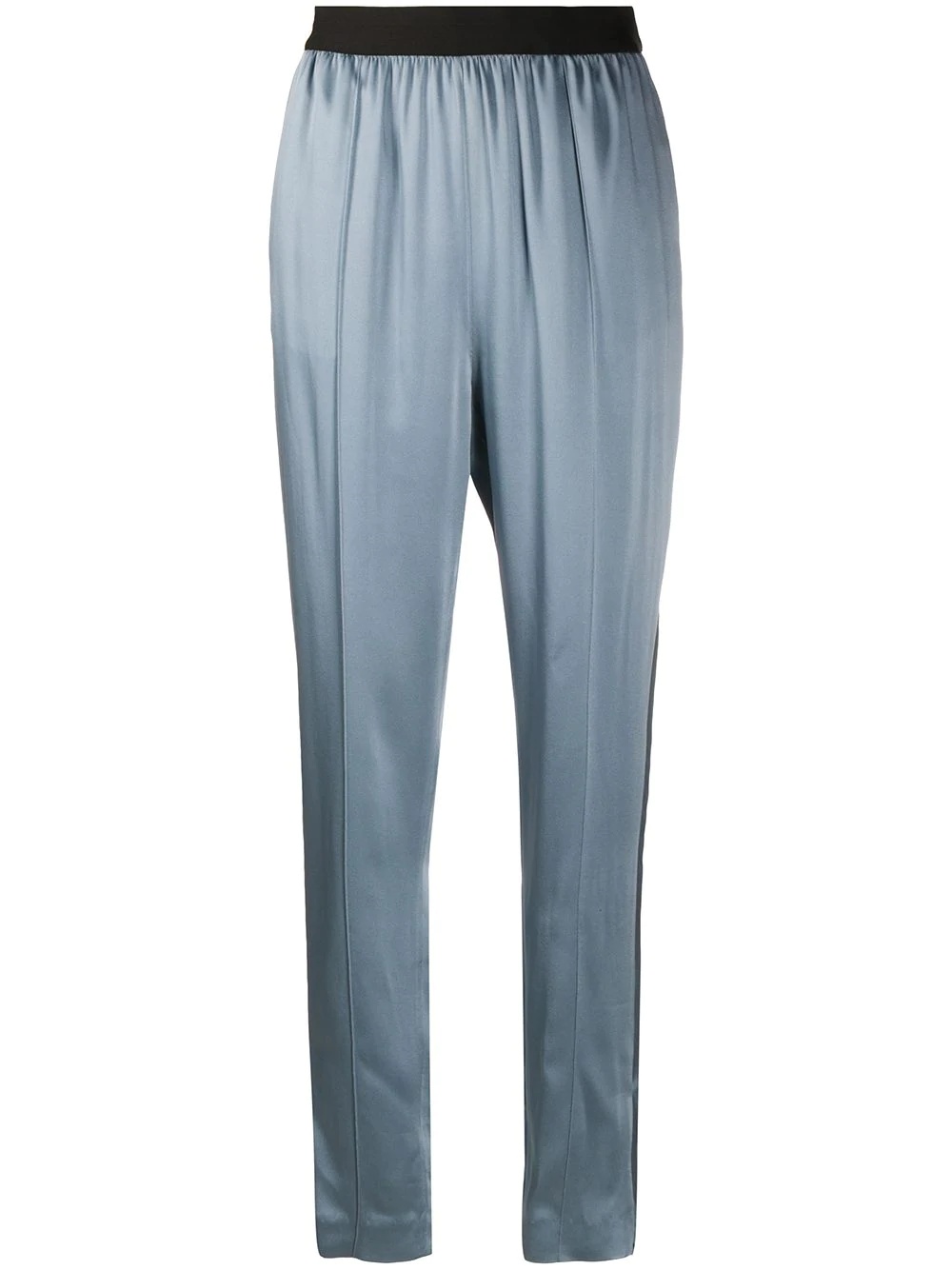 satin tapered leg trousers - 1