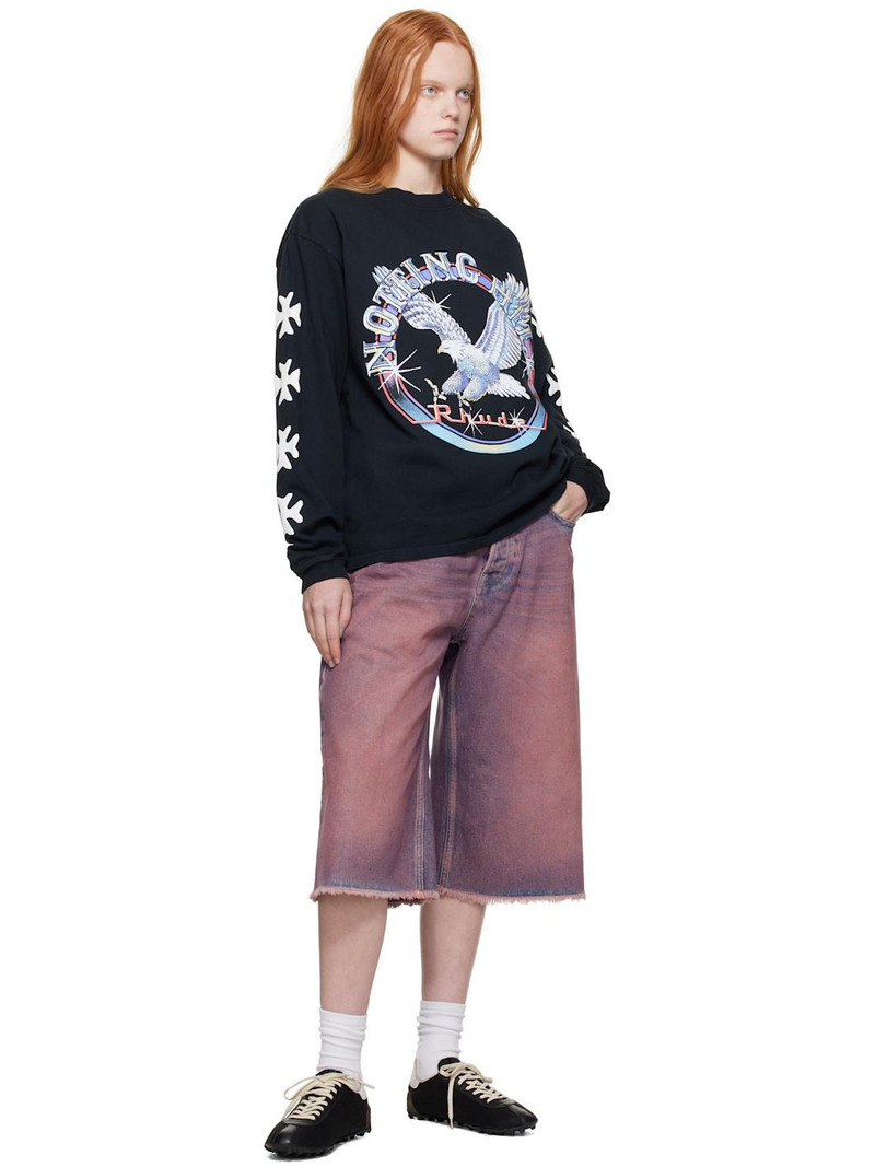 Rhude Black 'Notting Hill' Eagle LS T-shirt outlook
