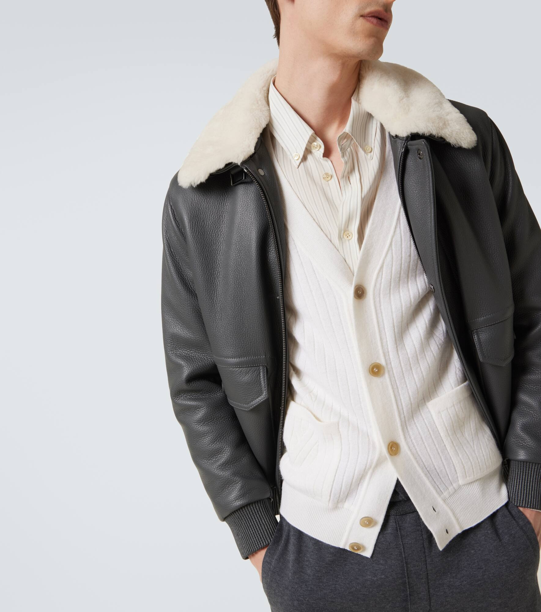 Ribbed-knit wool and cashmere cardigan - 5