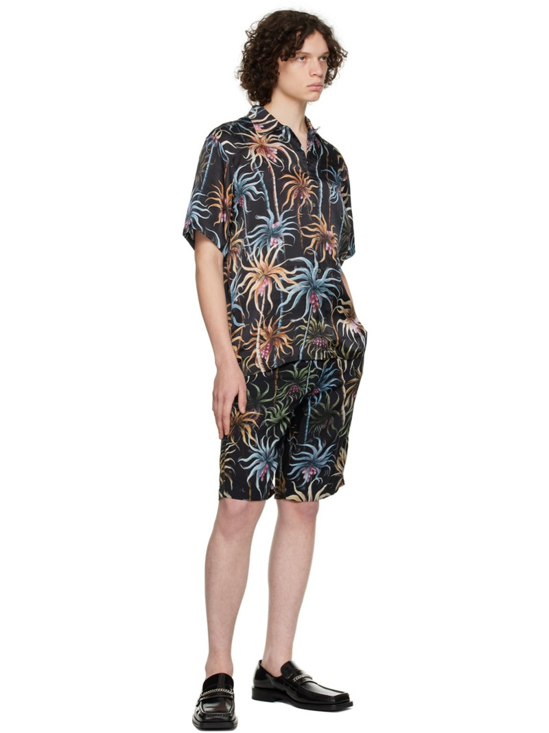 ENDLESS JOY Black Night Palm Board Shorts outlook