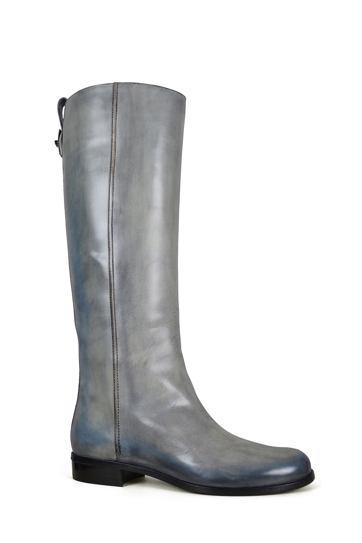 Gray leather boots - 3