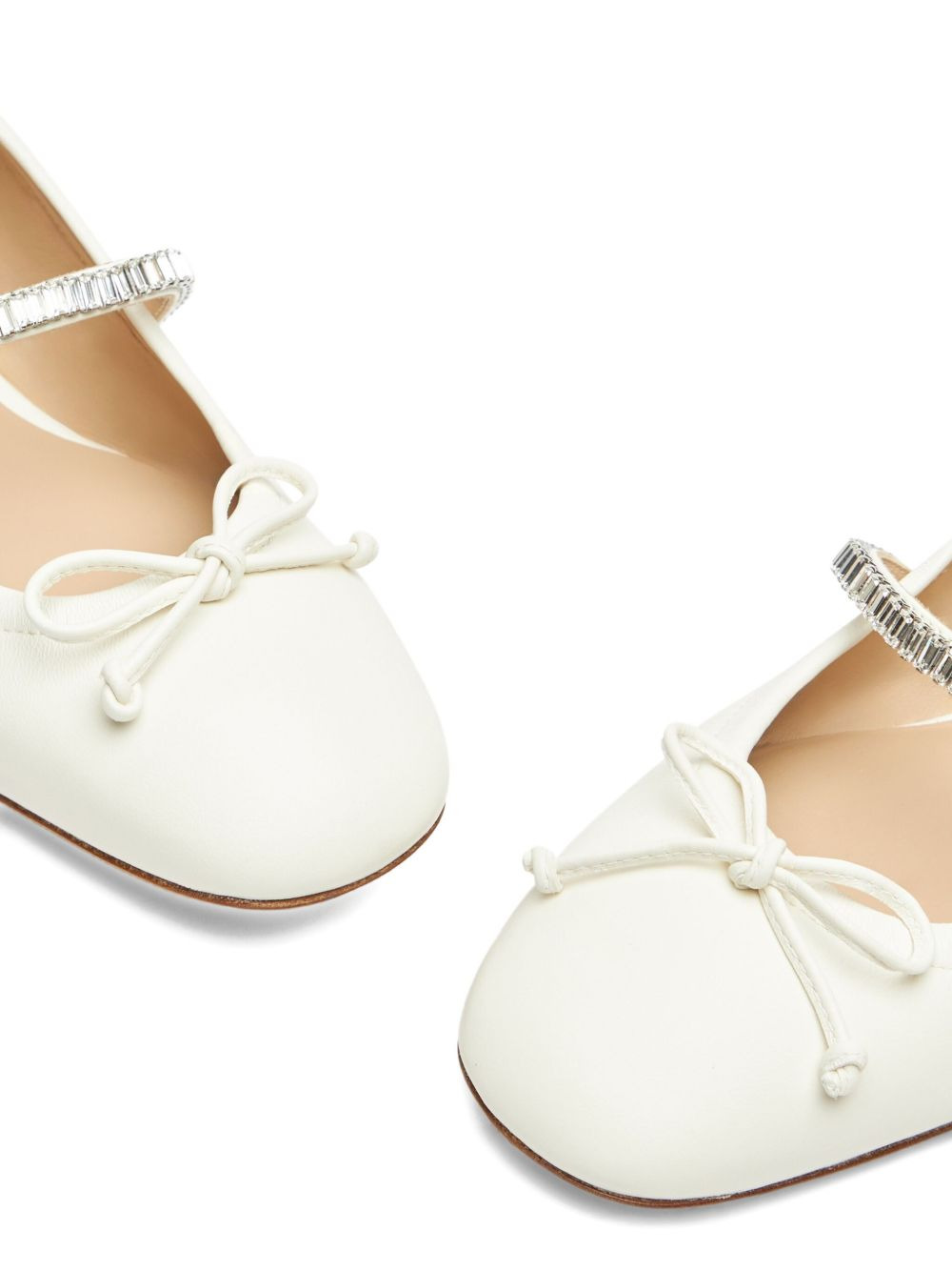 crystal-embellished bow flats - 4