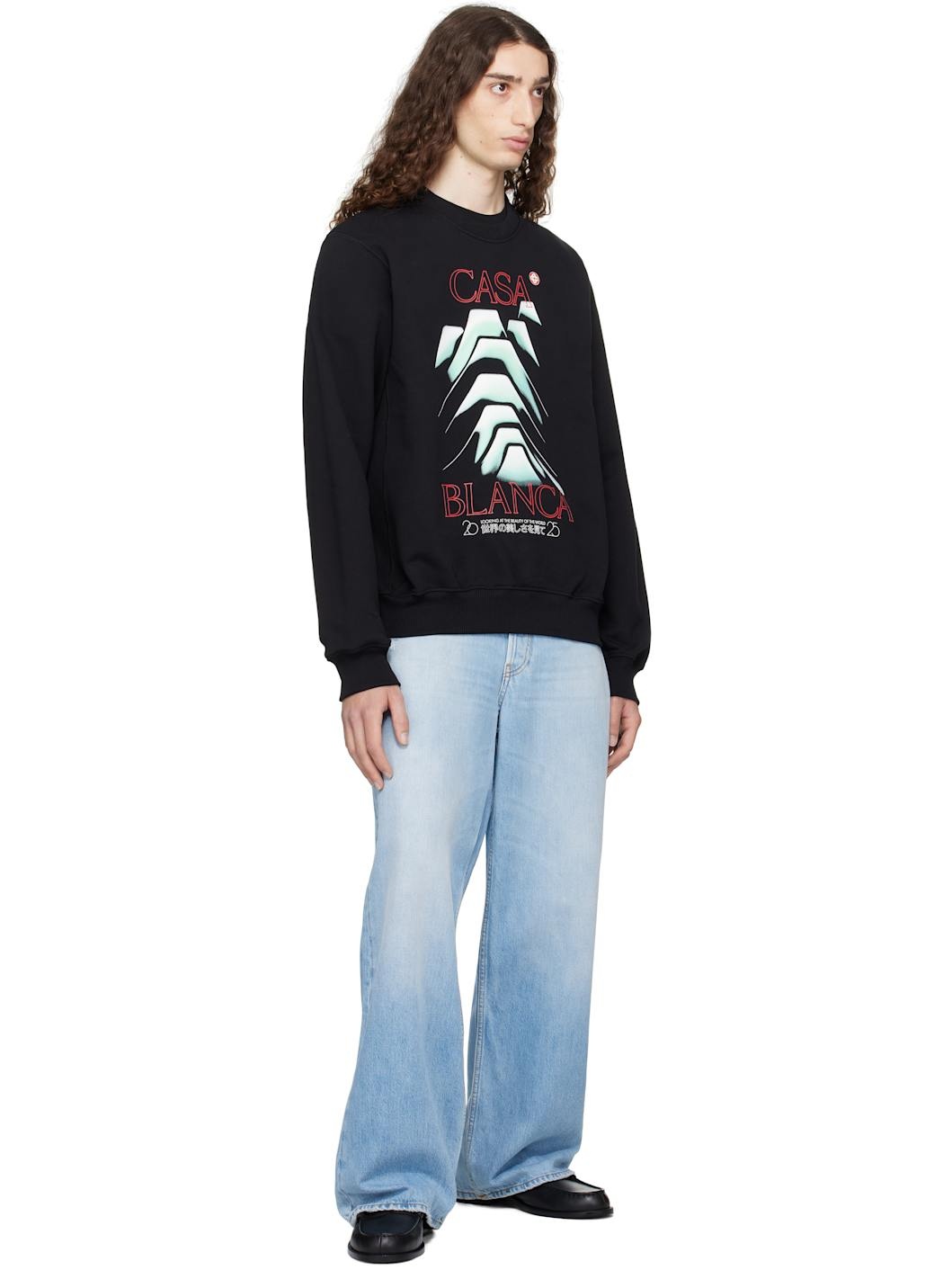 Black Frosty Mountain Printed Sweatshirt - 4
