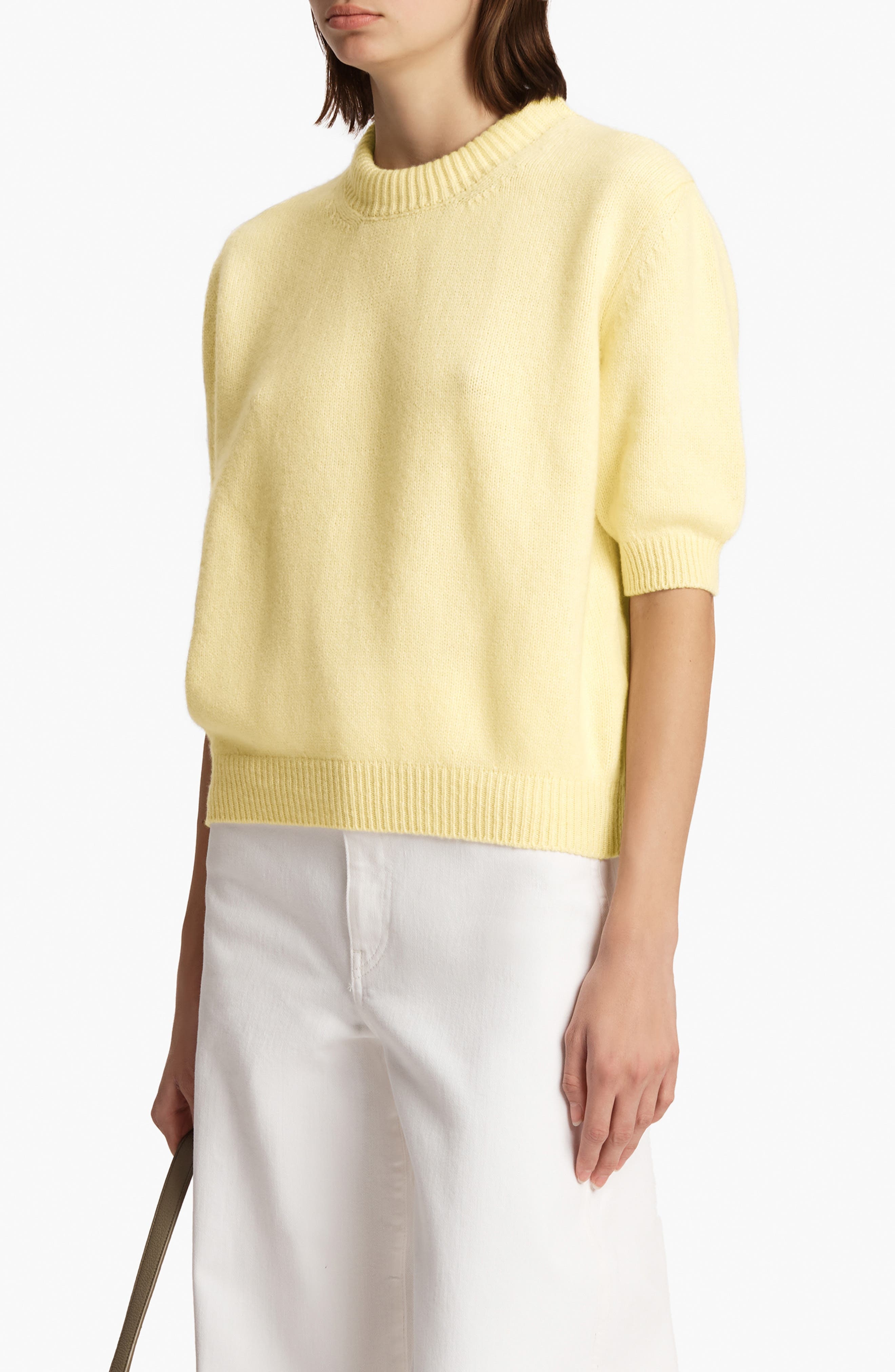 Khaite Davin Short Sleeve Cashmere Sweater in Zest at Nordstrom - 3