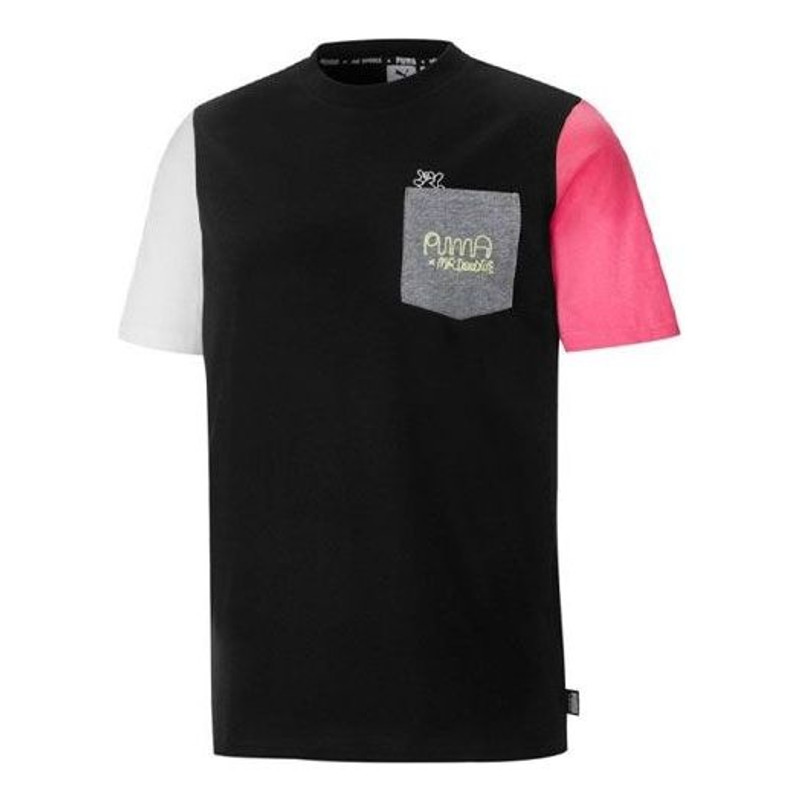 PUMA x Mr Doodle Crossover Casual Sports Round Neck Short Sleeve Black 530652-01 - 1