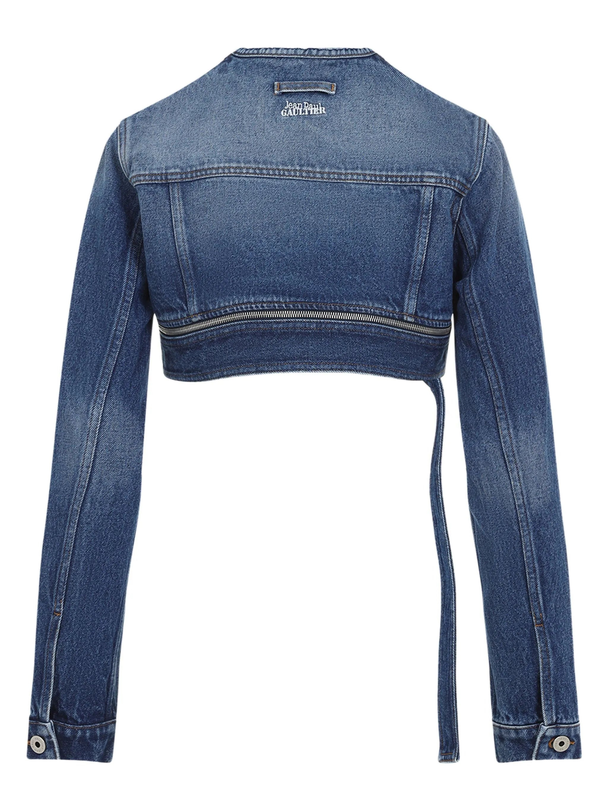 cropped denim jacket - 2