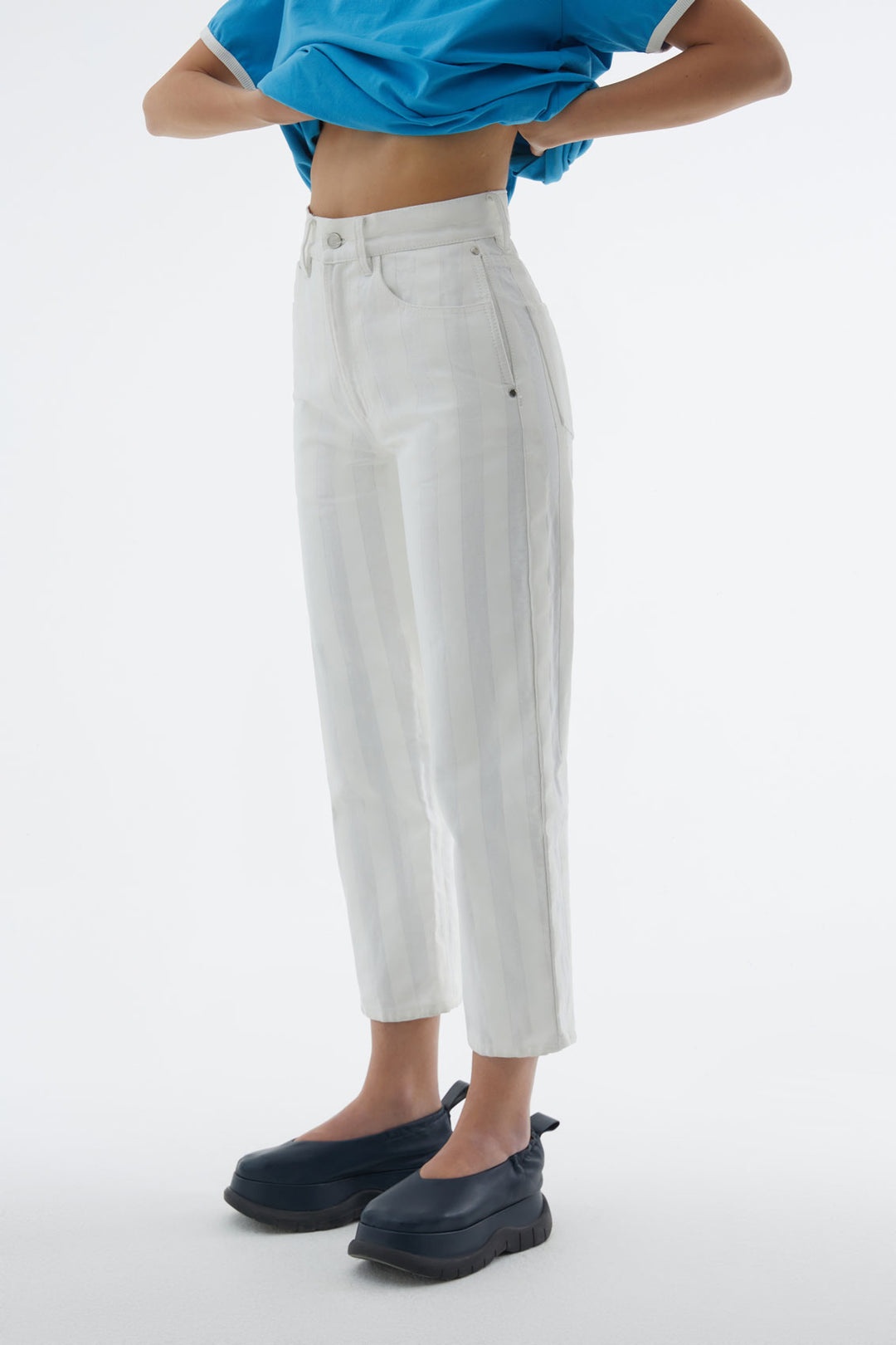 WHITE STRIPED PANTS - 2