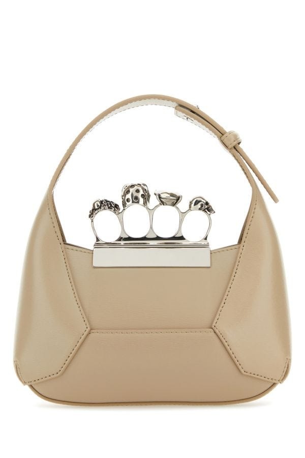 ハンドバッグ ALEXANDER MCQUEEN SAND LEATHER MINI JEWELLED HOBO HANDBAG Alexander McQueen Sand leather mini jewelled hobo handbag
