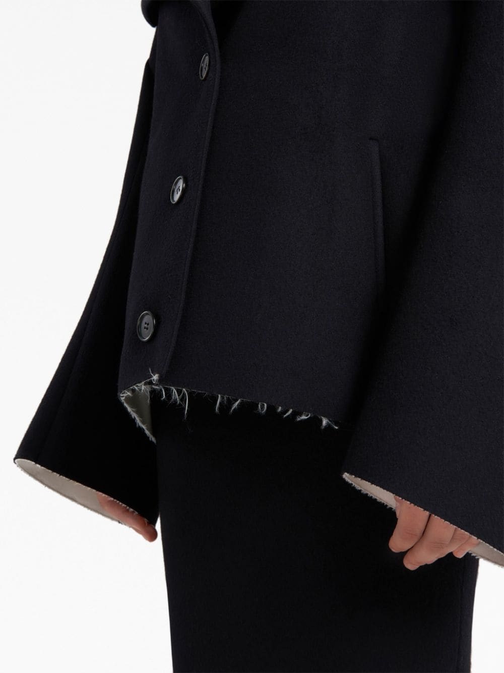 notched-collar oversized jacket - 6