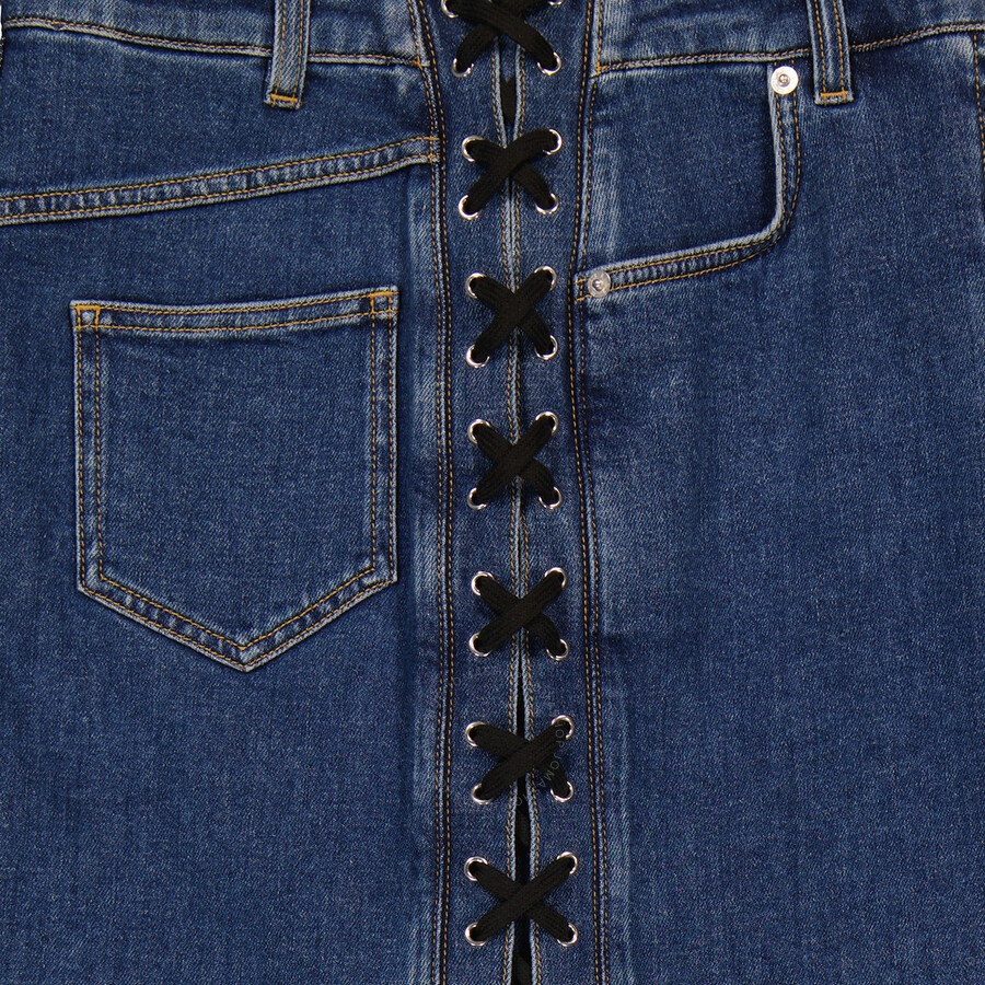 Moschino Ladies Lace-Up Side Denim Mini Skirt, Brand Size 40 (US Size 6) - 7