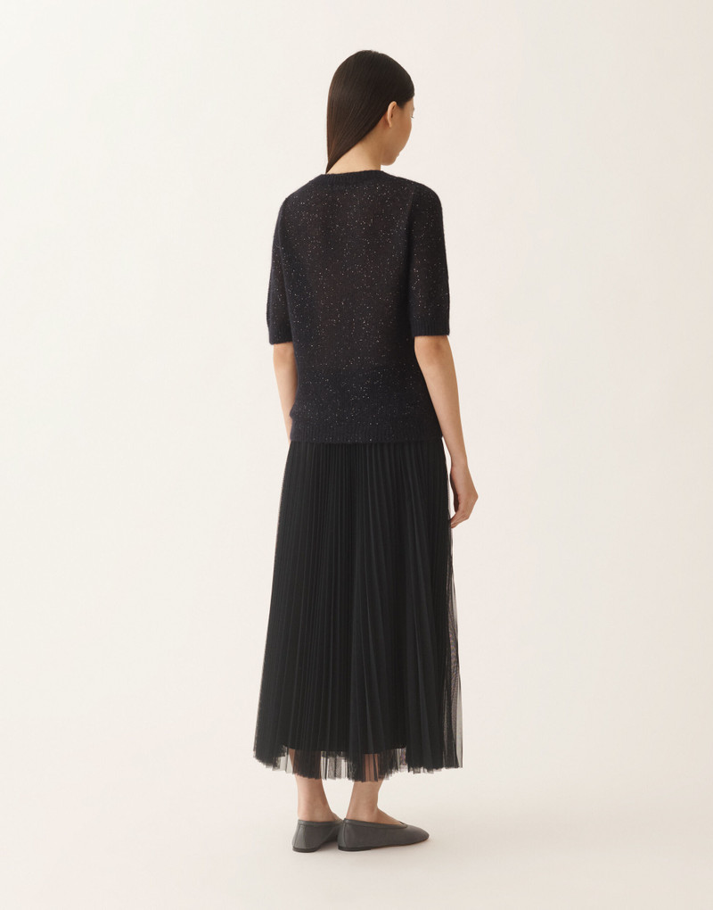 Midnight blue mohair sweater with sequins 4