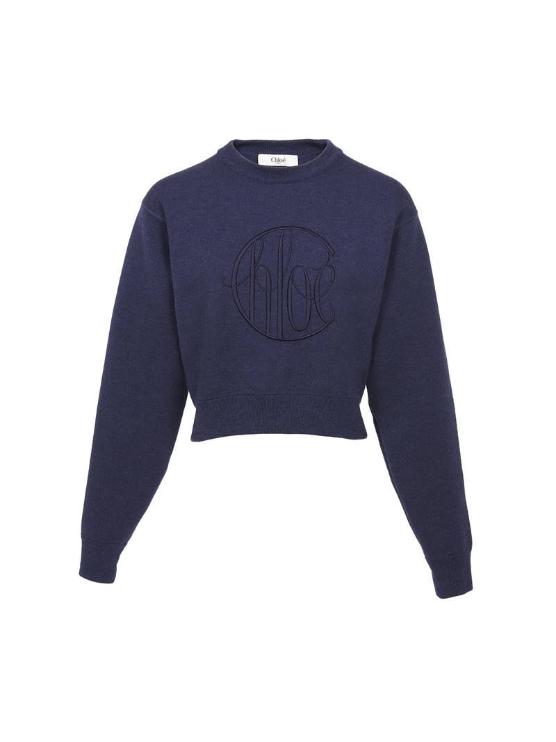 KNITTED LOGO SWEATER IN WOOL 1
