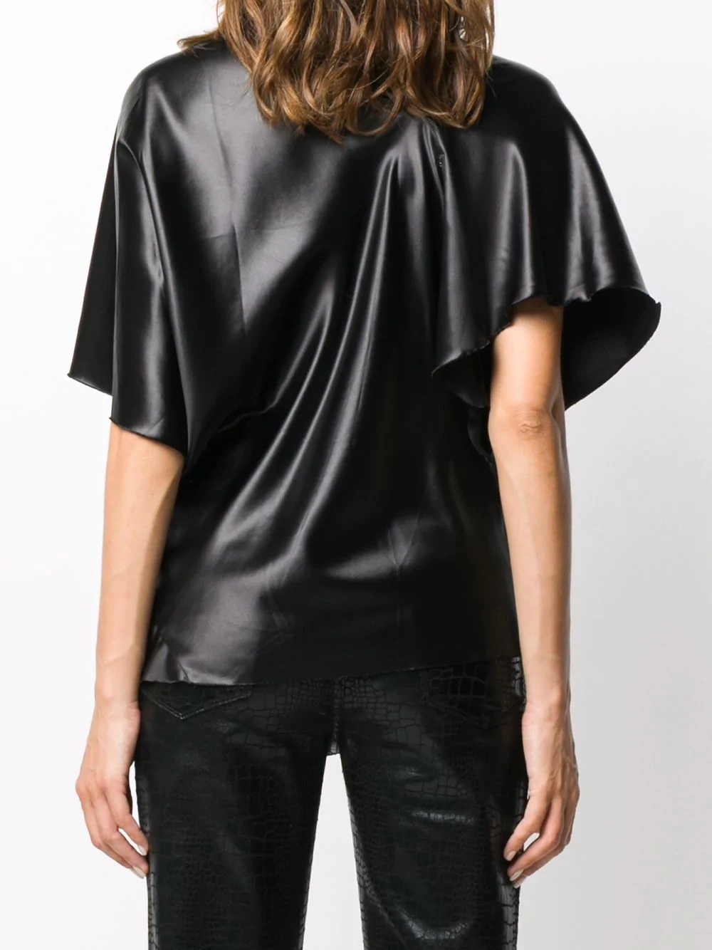 draped front blouse - 4