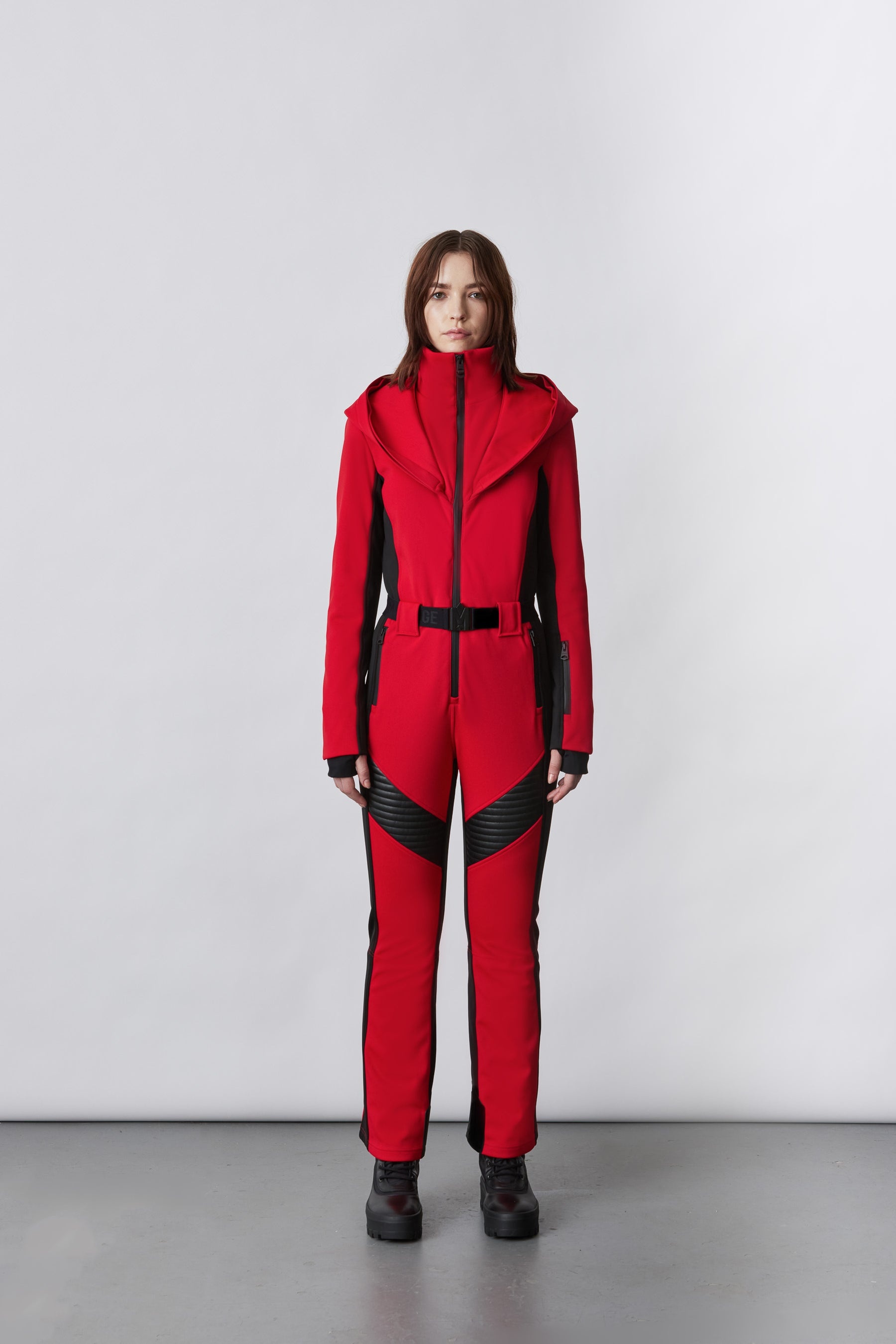 ELLE-Z Techno fleece ski suit with removable hood and fur trim - 7