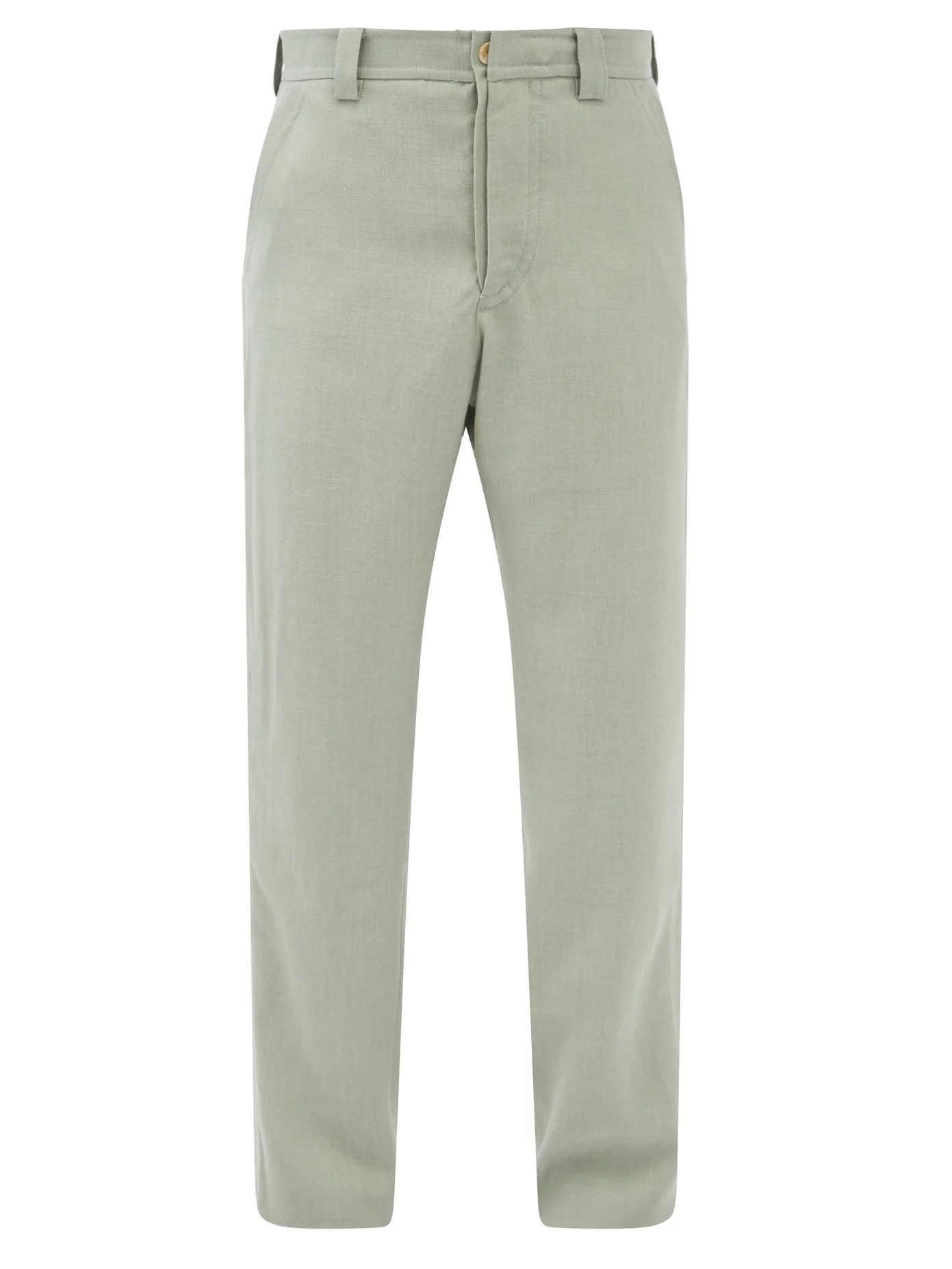 Wide-leg wool-blend trousers - 1