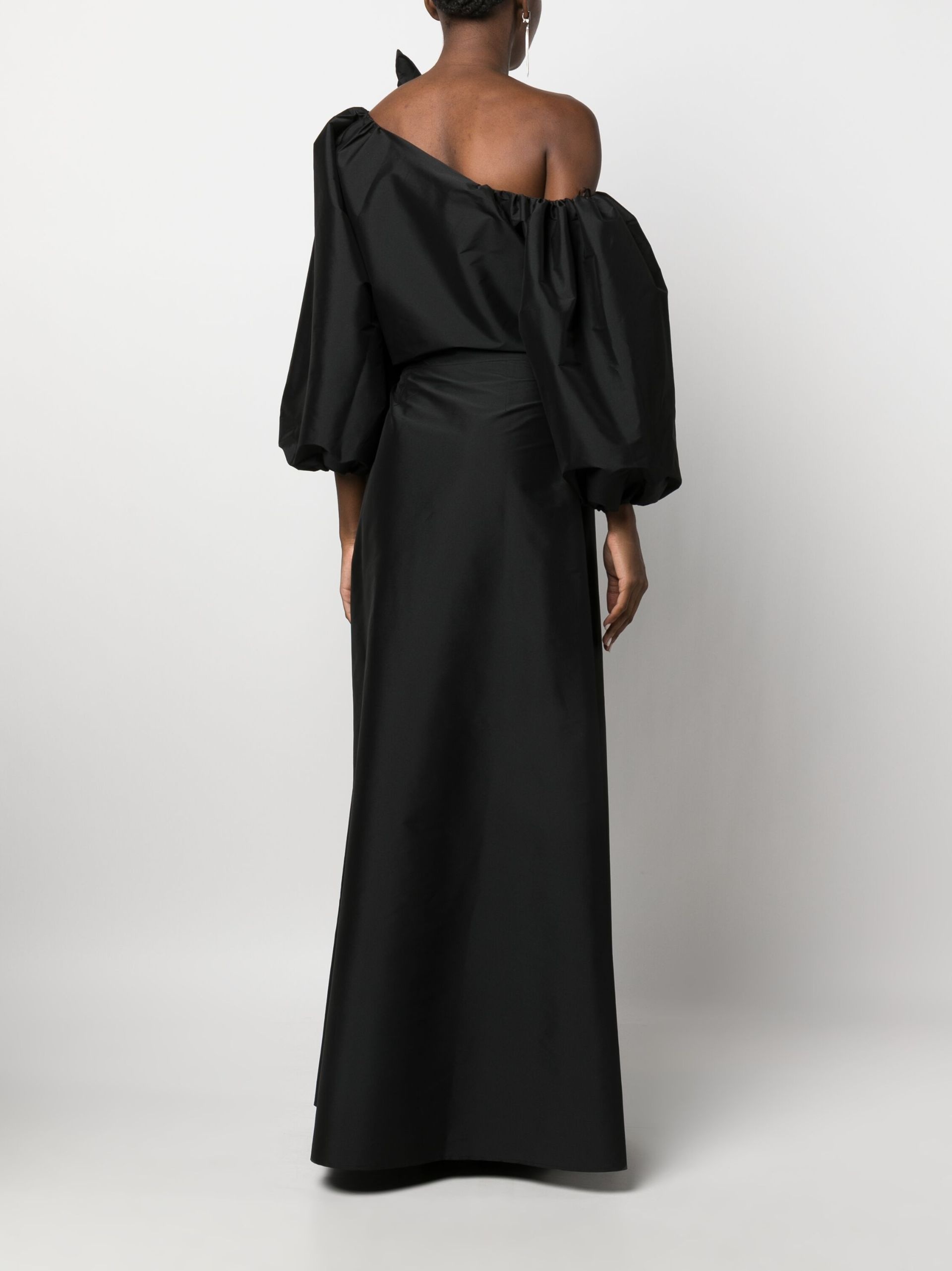 black Maurice one-shoulder maxi dress - 4