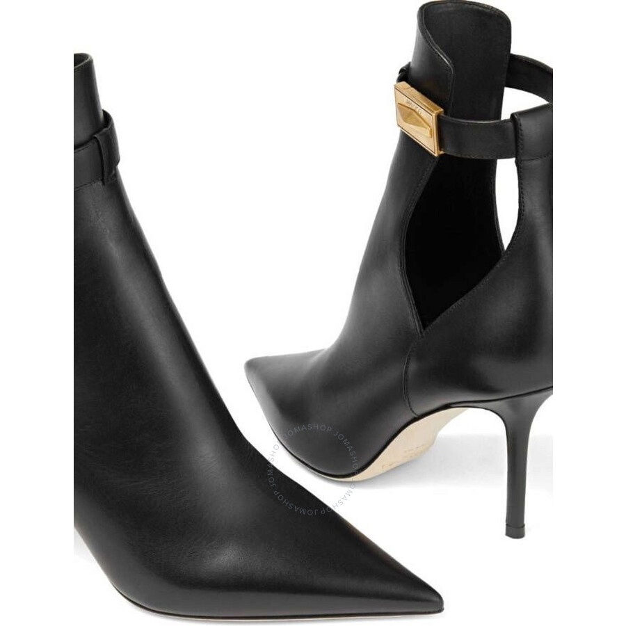 Jimmy Choo Black Nell 85 Leather Ankle Boots - 4