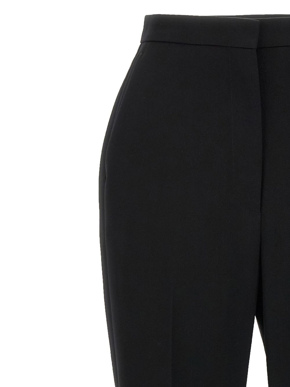 satin-band wool trousers - 3