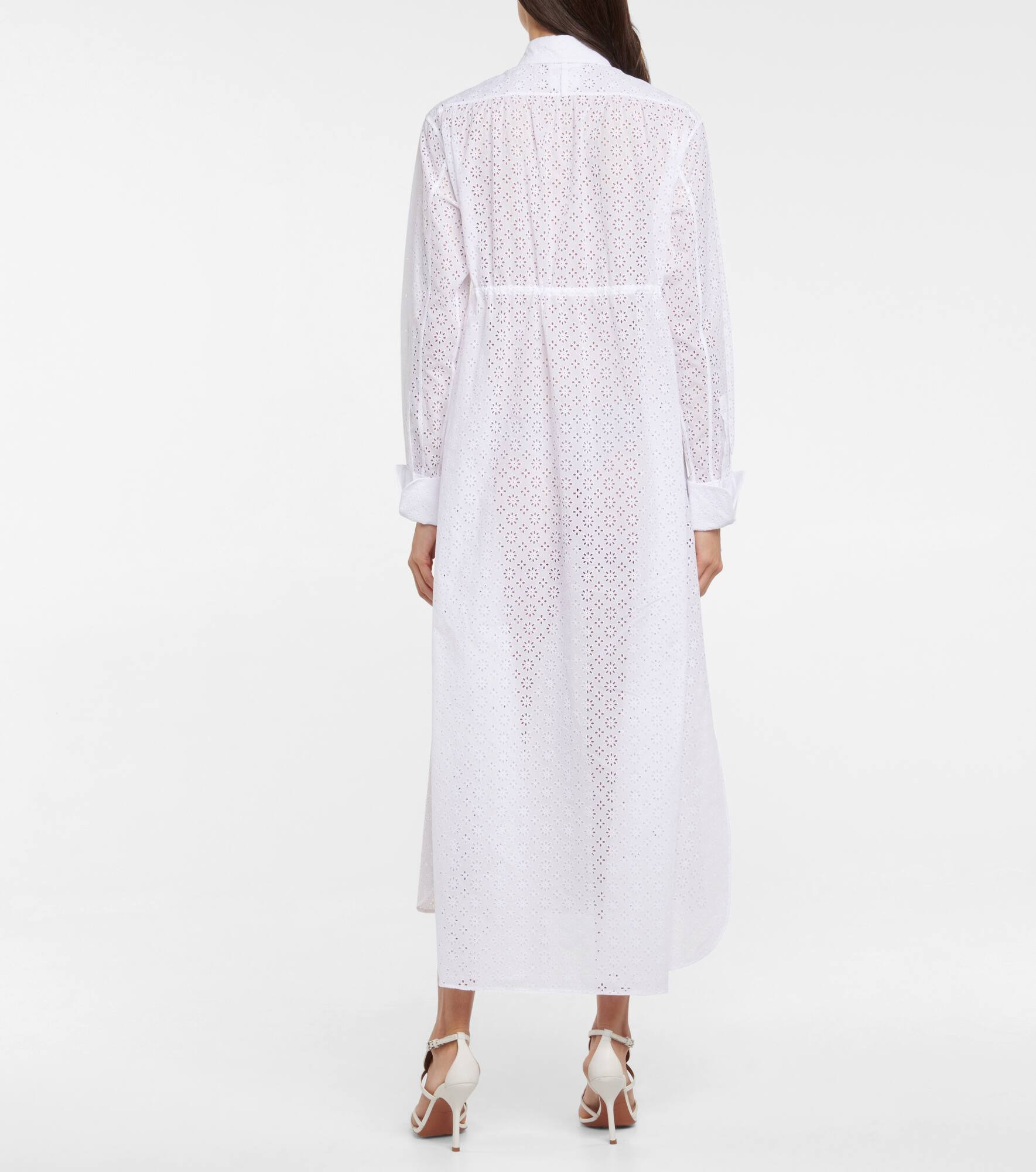 Broderie anglaise cotton midi dress - 3