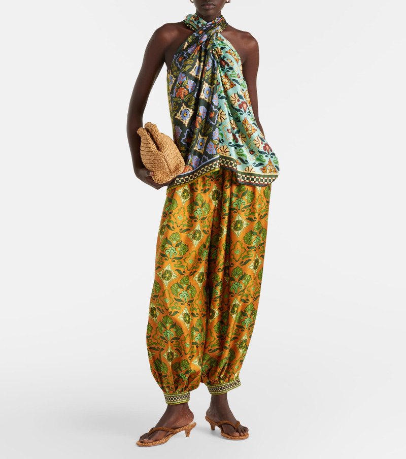 ALÉMAIS Cece floral silk halterneck top outlook