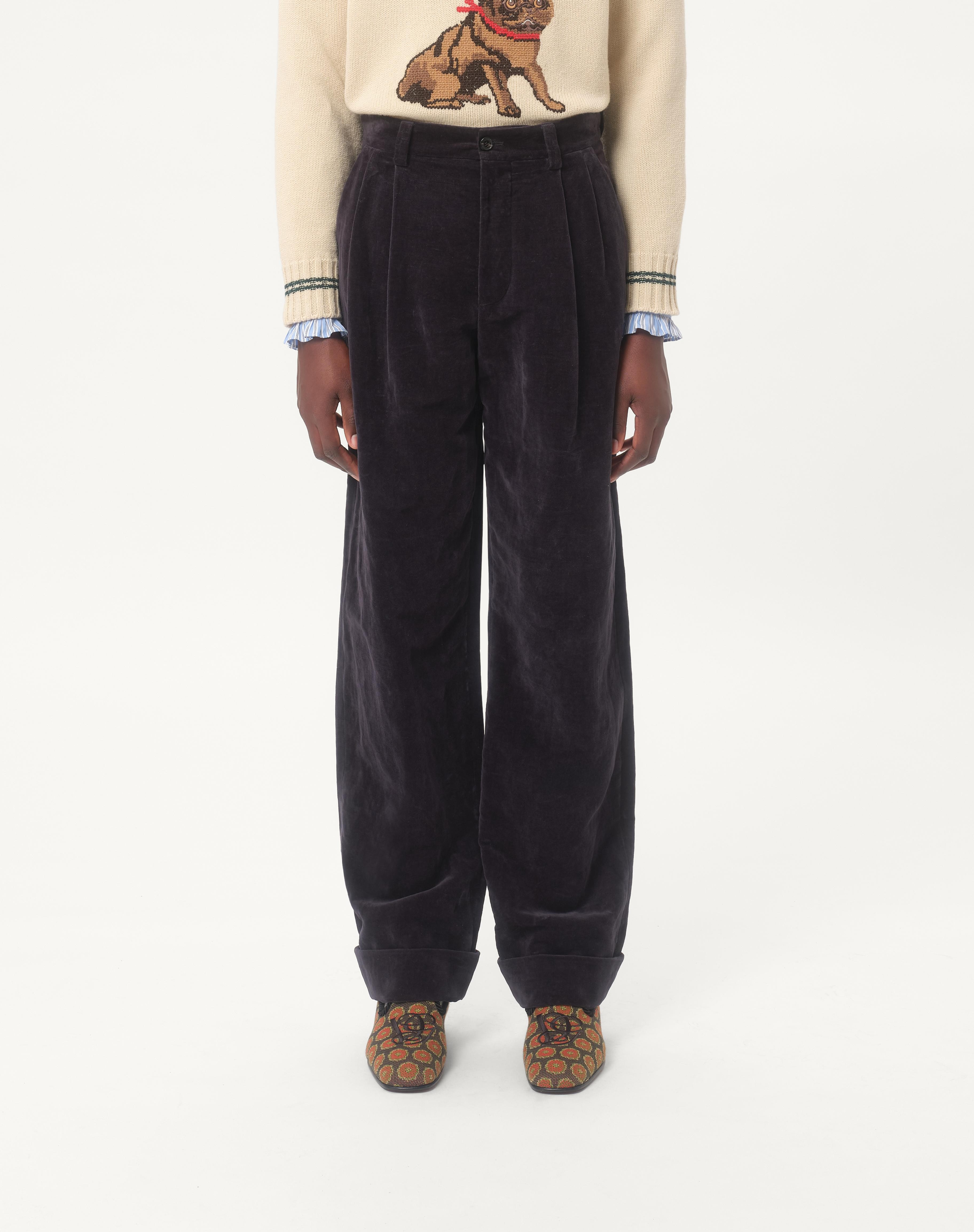 WASHED COTTON-LINEN VELVET PANTS - 3