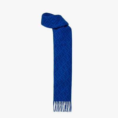 FENDI Blue knit scarf outlook