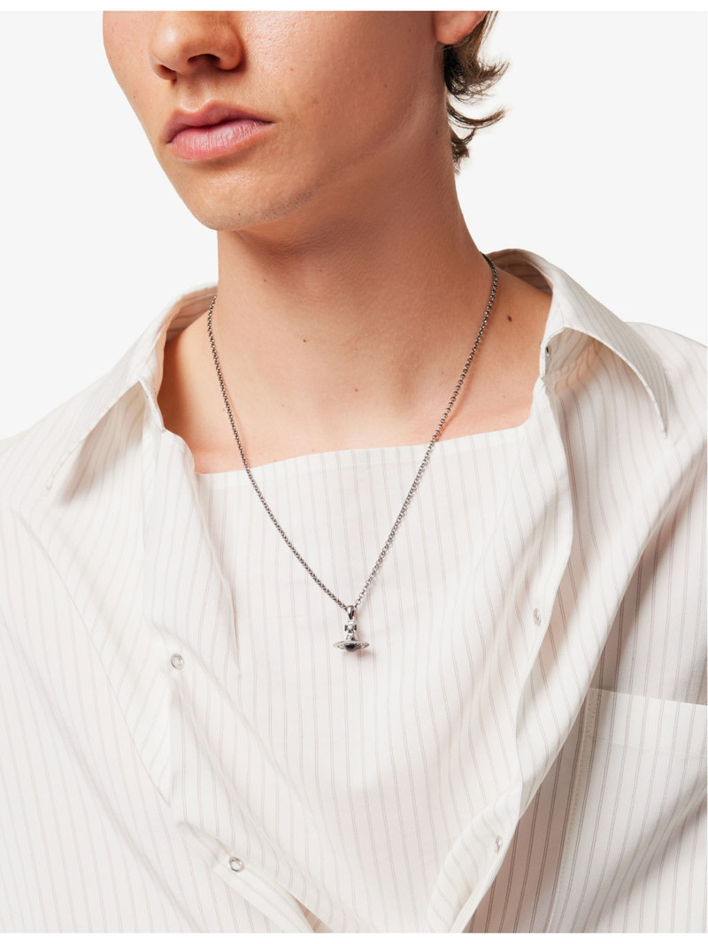 Vivienne Westwood Petite Orb ruthenium-plated brass pendant necklace outlook