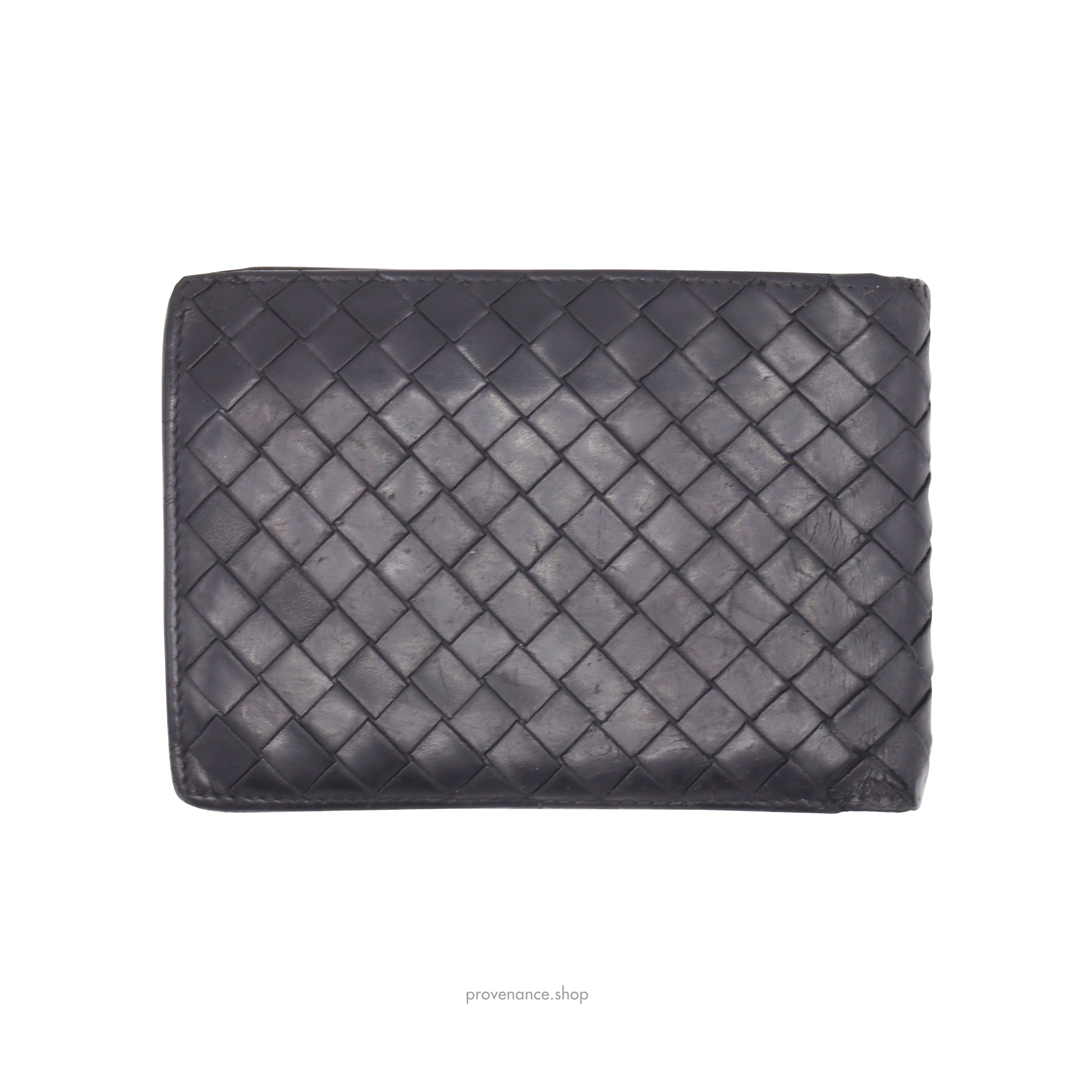 Bottega Veneta Bifold Wallet - Black Intrecciato Leather - 2