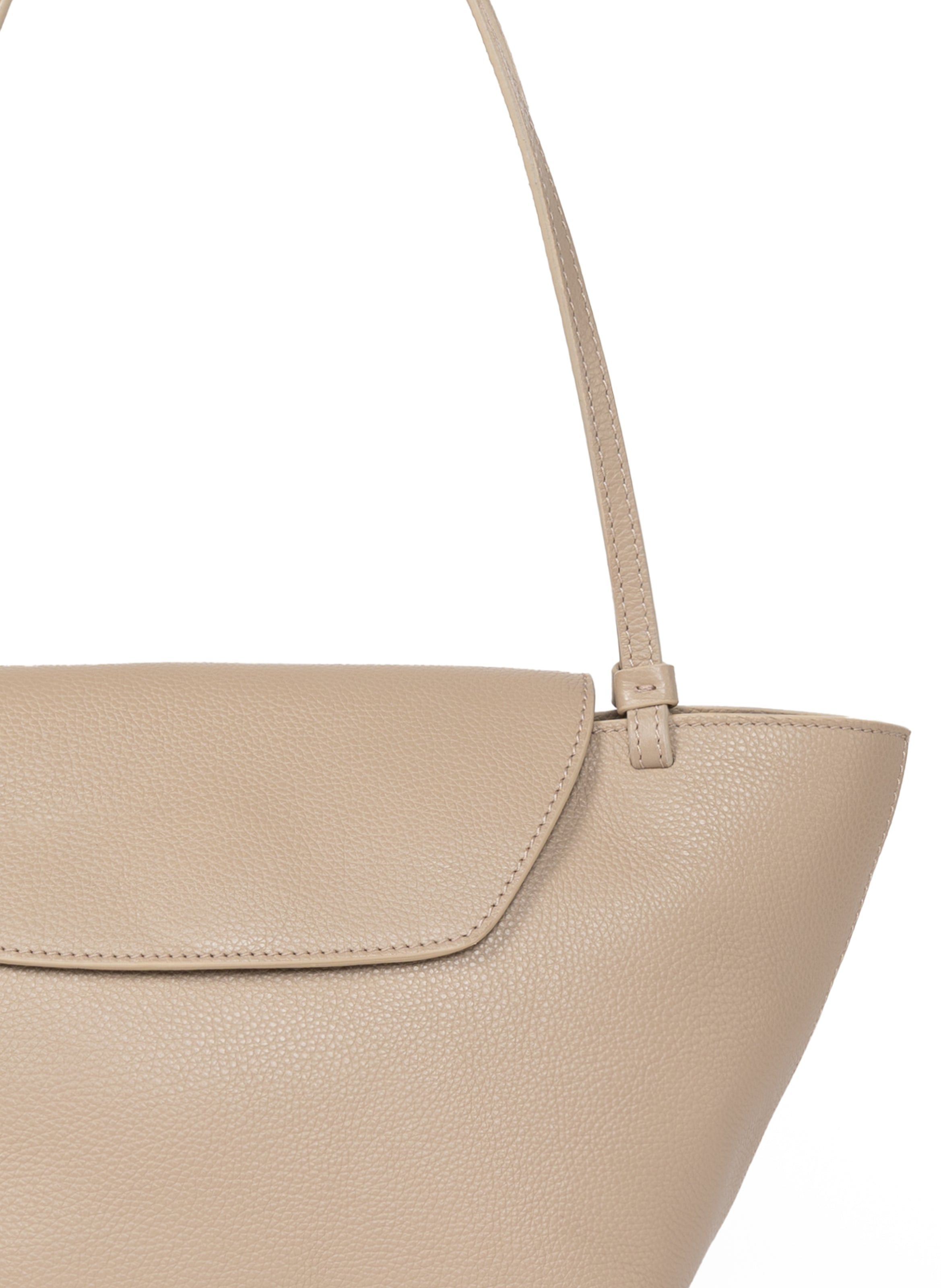 Courrier Tote Pebbled Leather Taupe - 5
