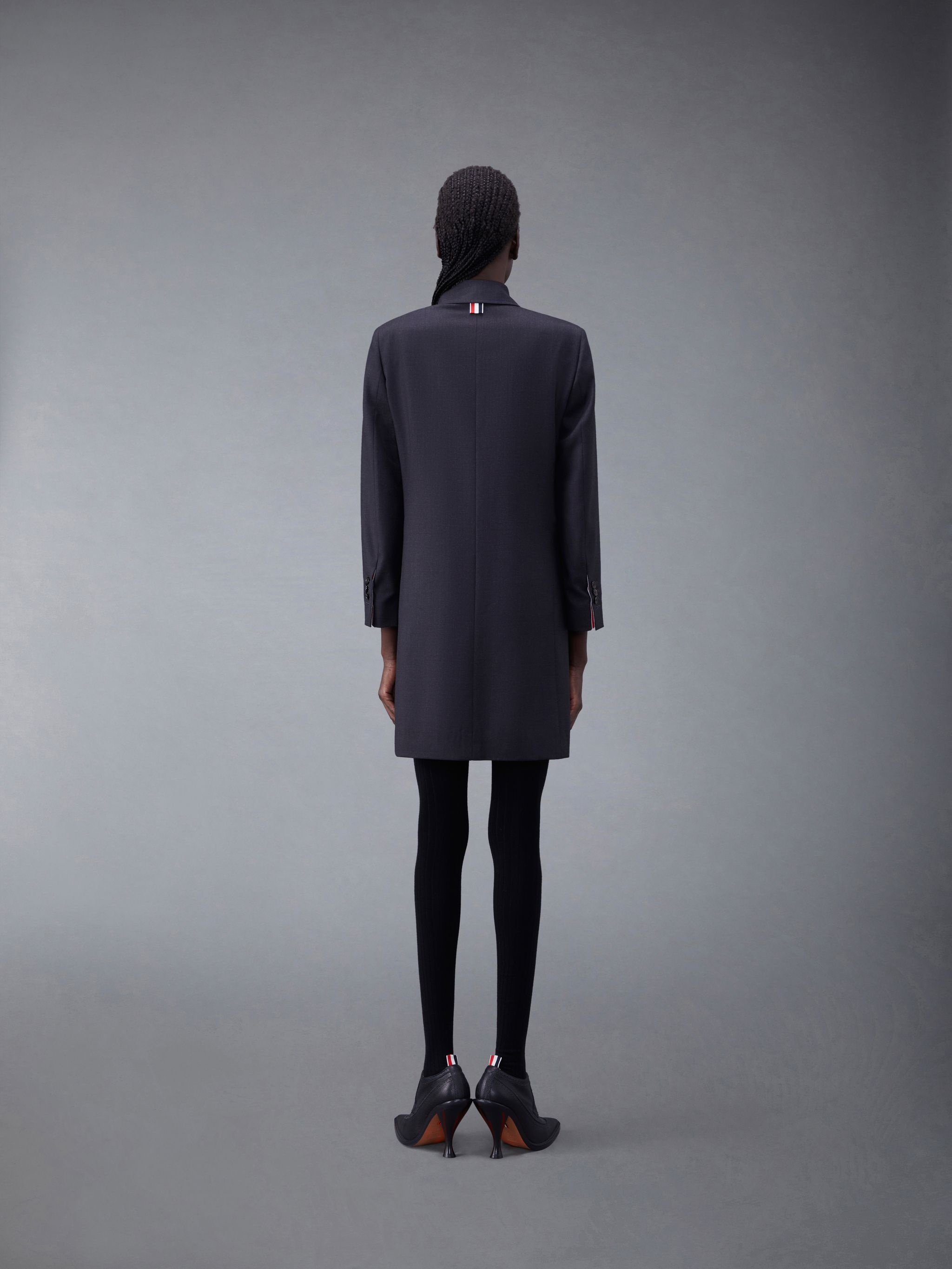 Super 120's Wool Twill Bal Collar Dress - 3