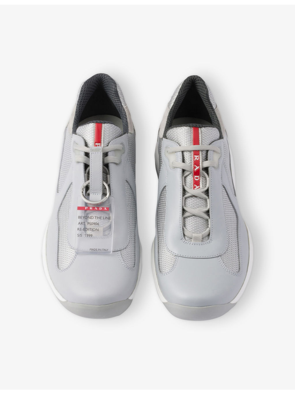 America's Cup ring-embellished leather and mesh low-top trainers - 2