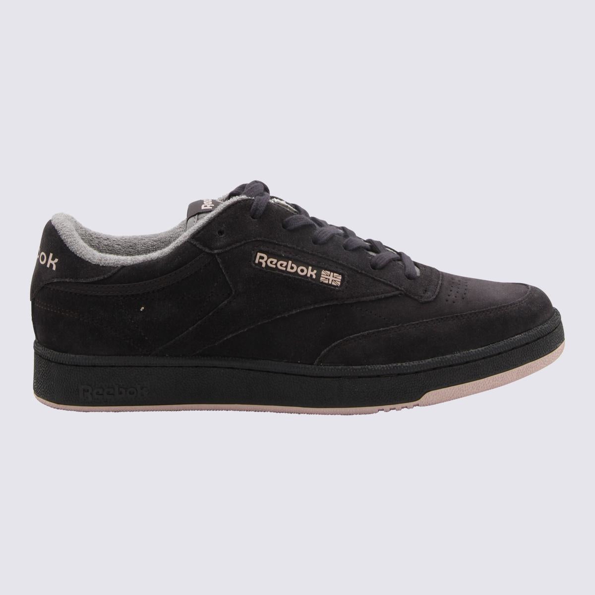 REEBOK DARK BROWN LEATHER SNAKERS - 1