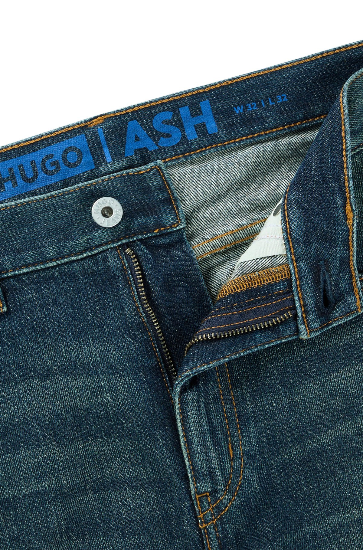 SLIM-FIT JEANS IN BLUE STRETCH DENIM - 6