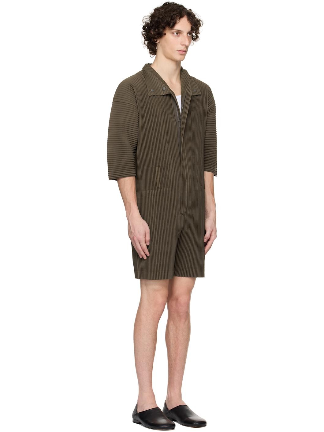 Brown Pleats Bottoms 3 Jumpsuit - 2