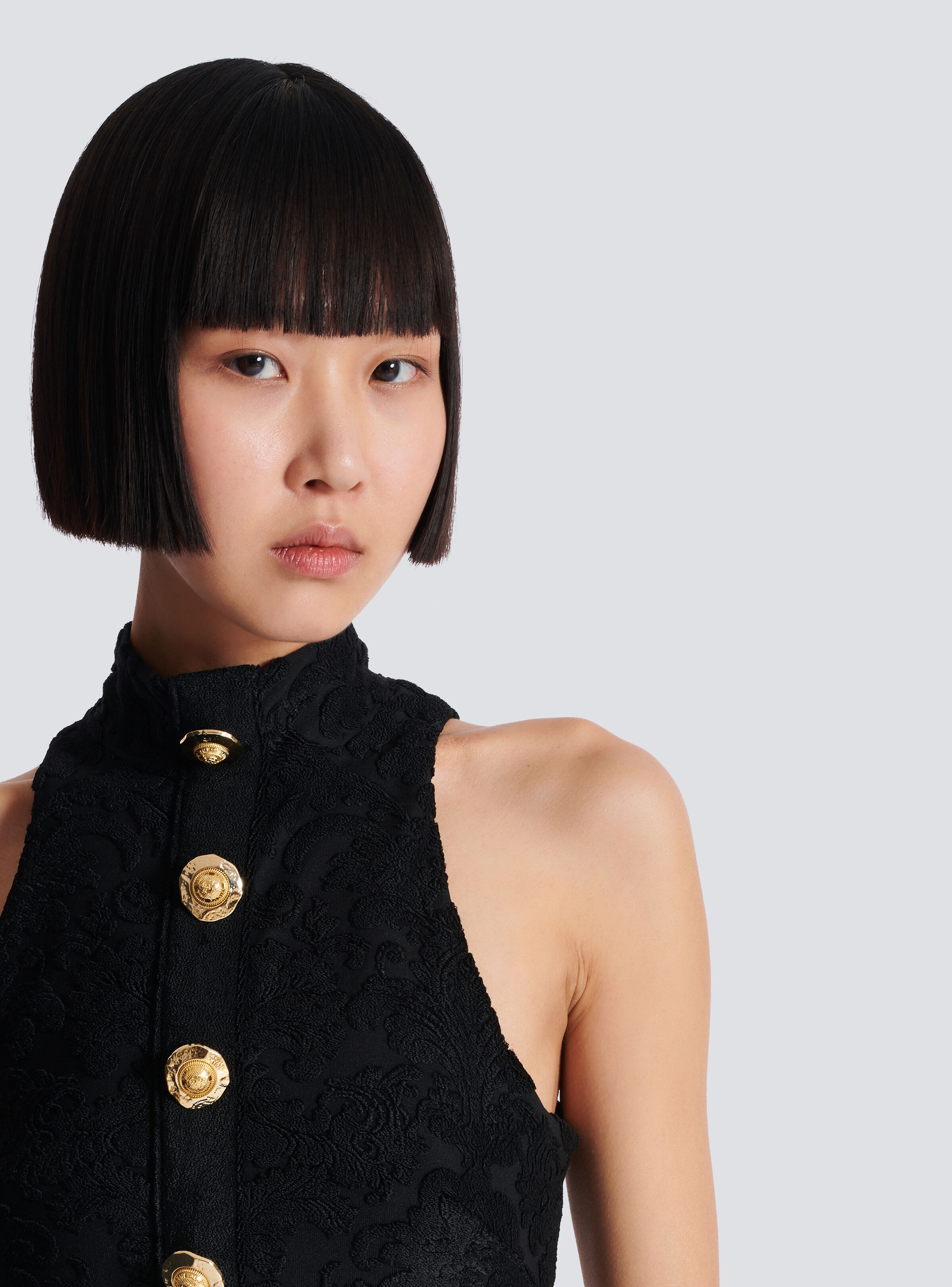 Baroque pattern buttoned top - 8