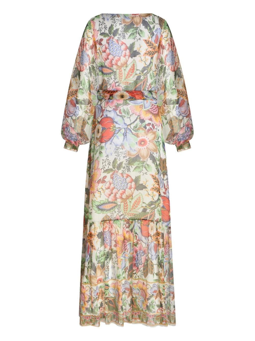 floral-print silk dress - 6