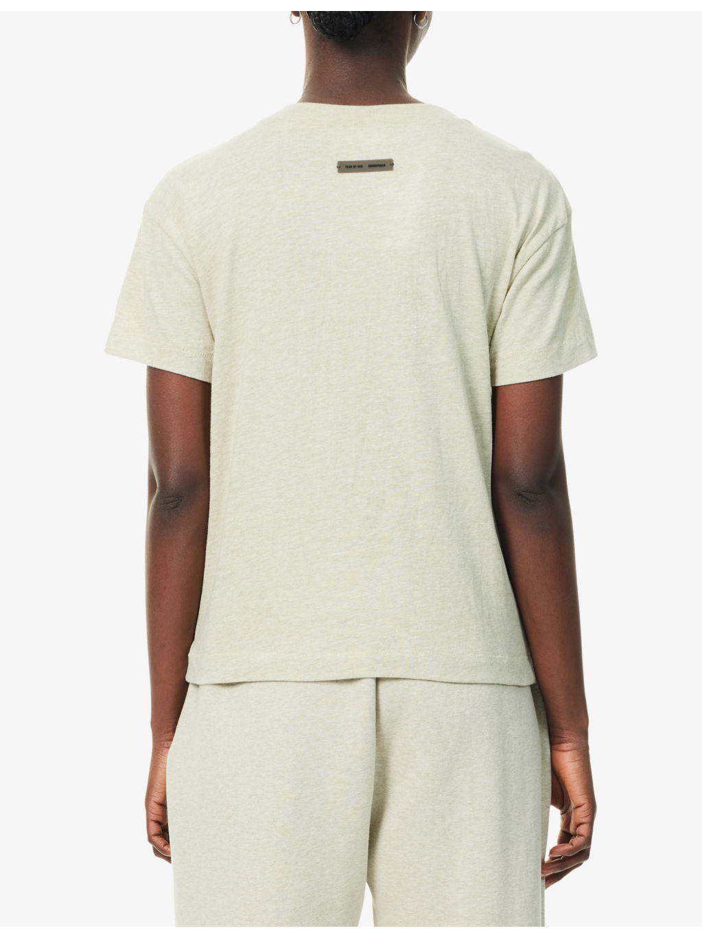 Embossed-Branding Round-Neck Cotton-Blend T-Shirt - 4