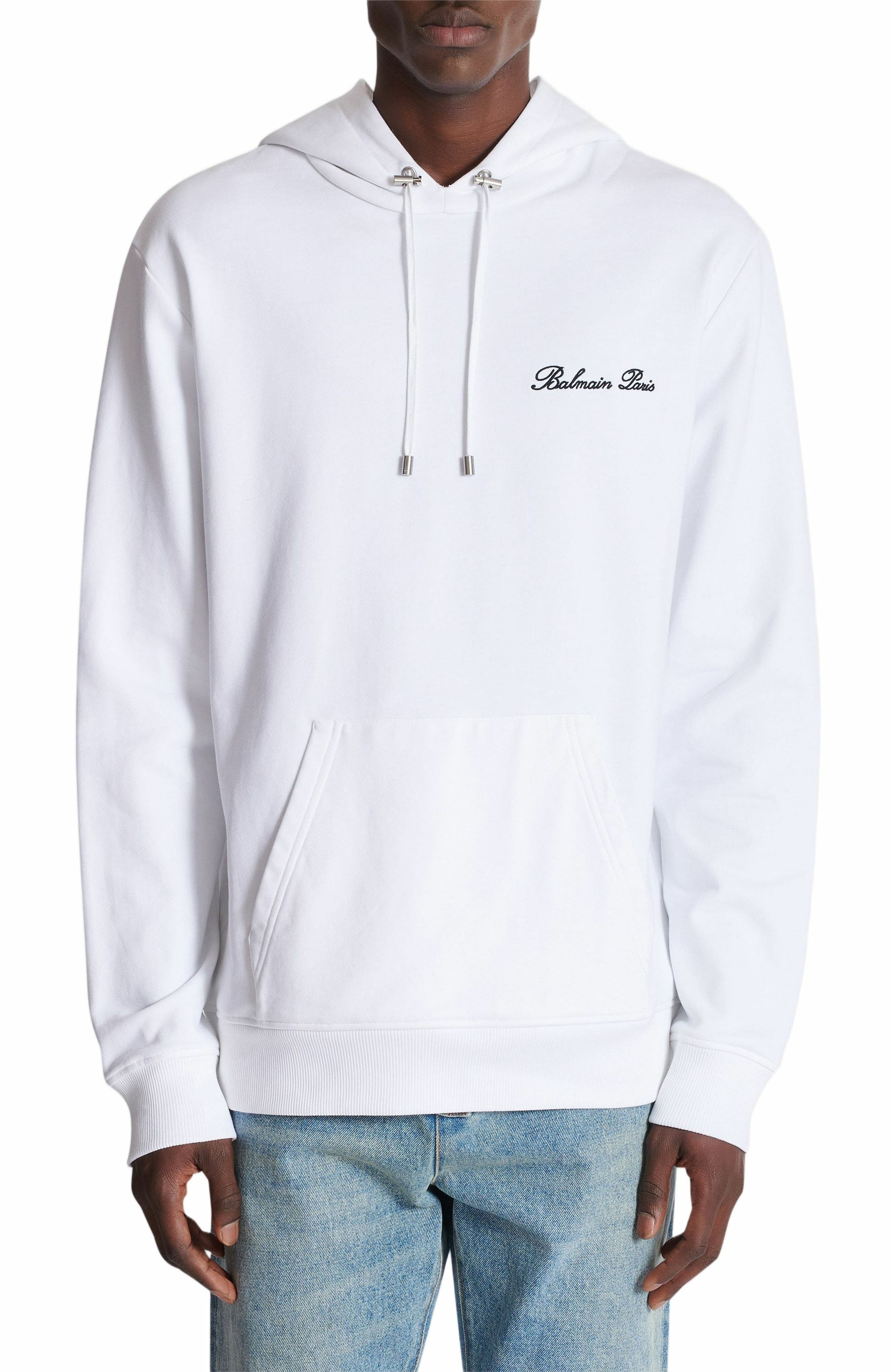 Balmain Signature hoodie in White at Nordstrom - 8