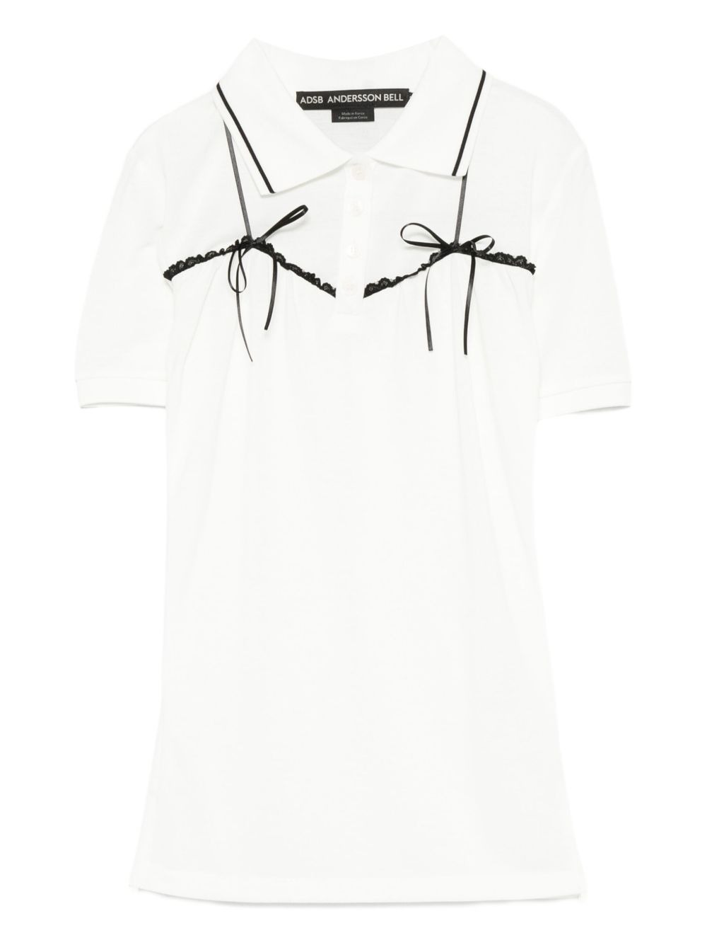 bow-detail polo top - 1