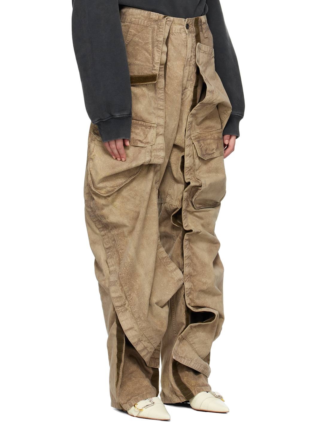 Khaki Velcro Cargo Pants - 2