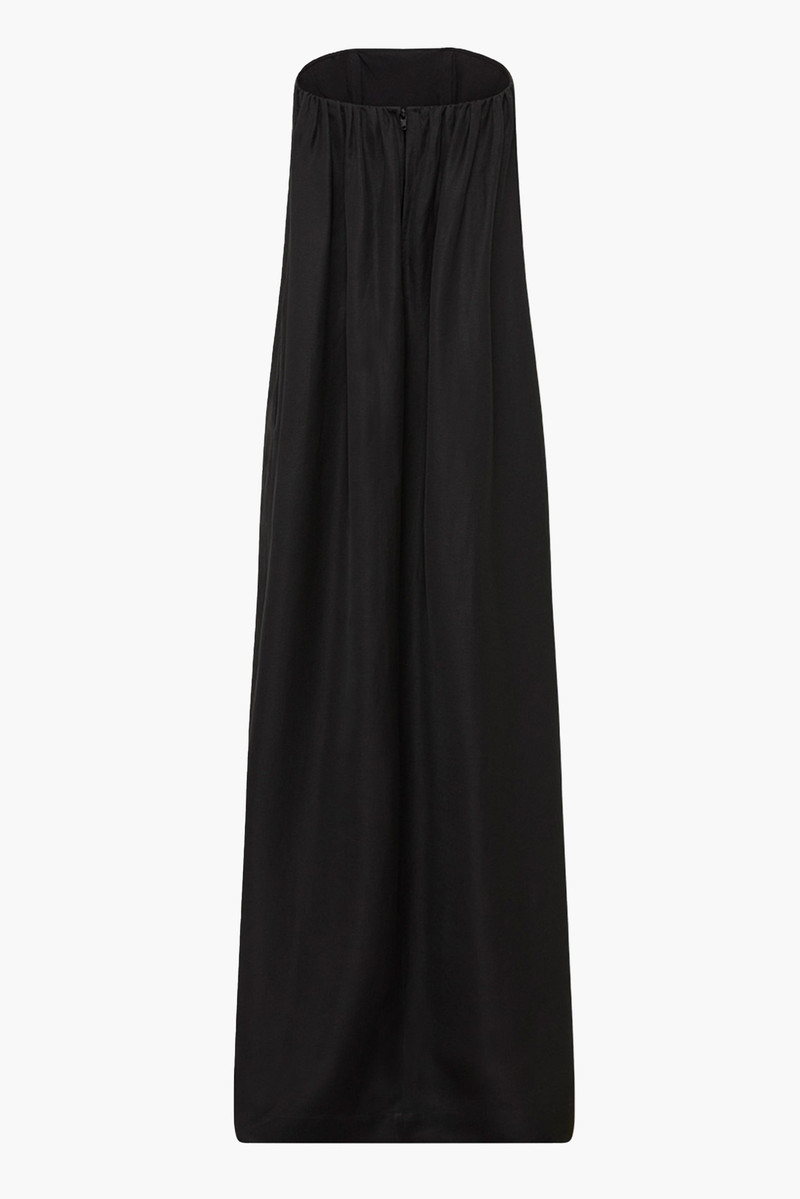 BORMIO LINEN BLEND STRAPLESS MAXI DRESS 4