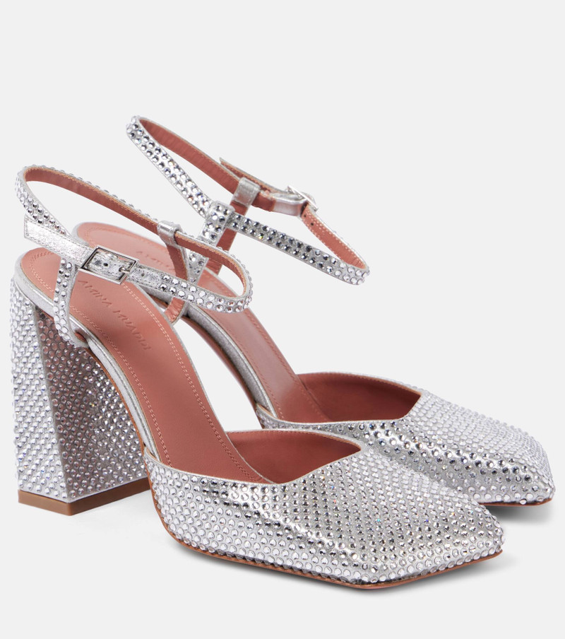 Charlotte crystal-embellished satin pumps 1