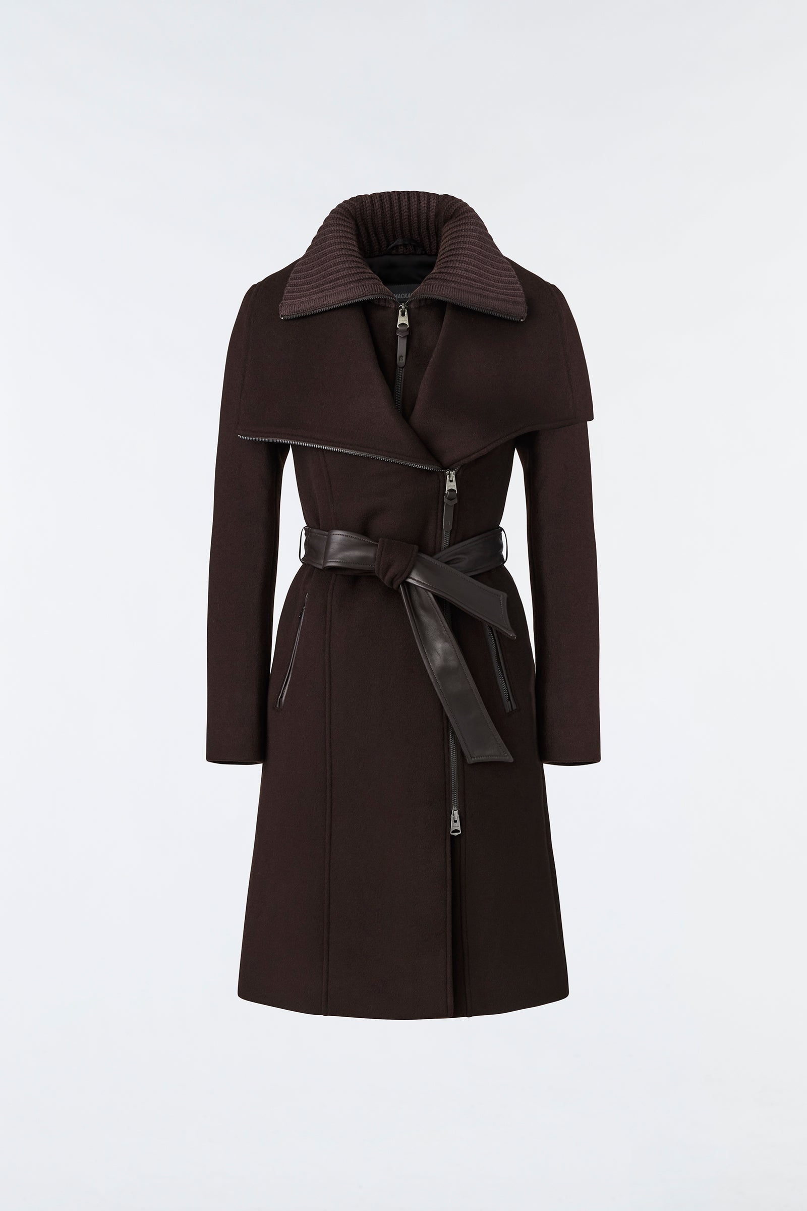NORI 2-in-1 double face wool coat with sash - 1