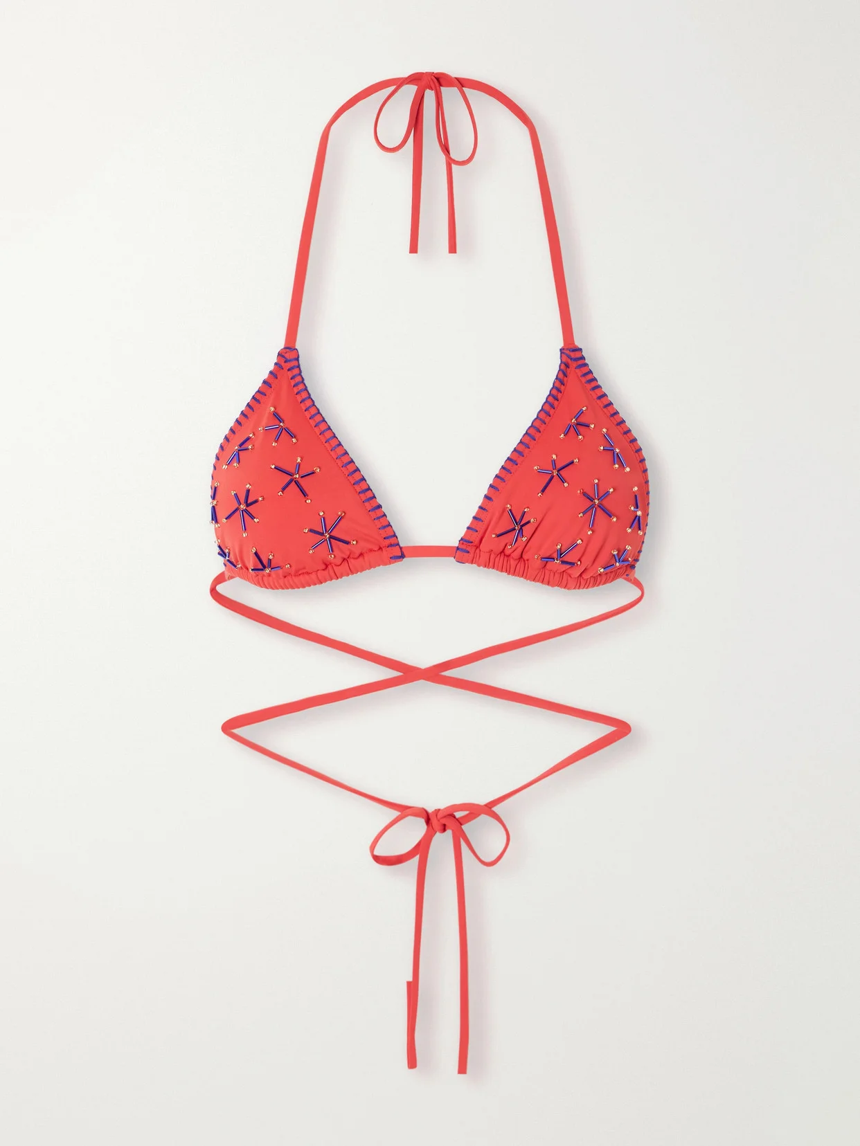 Lido Bead-embellished Triangle Bikini Top - 1