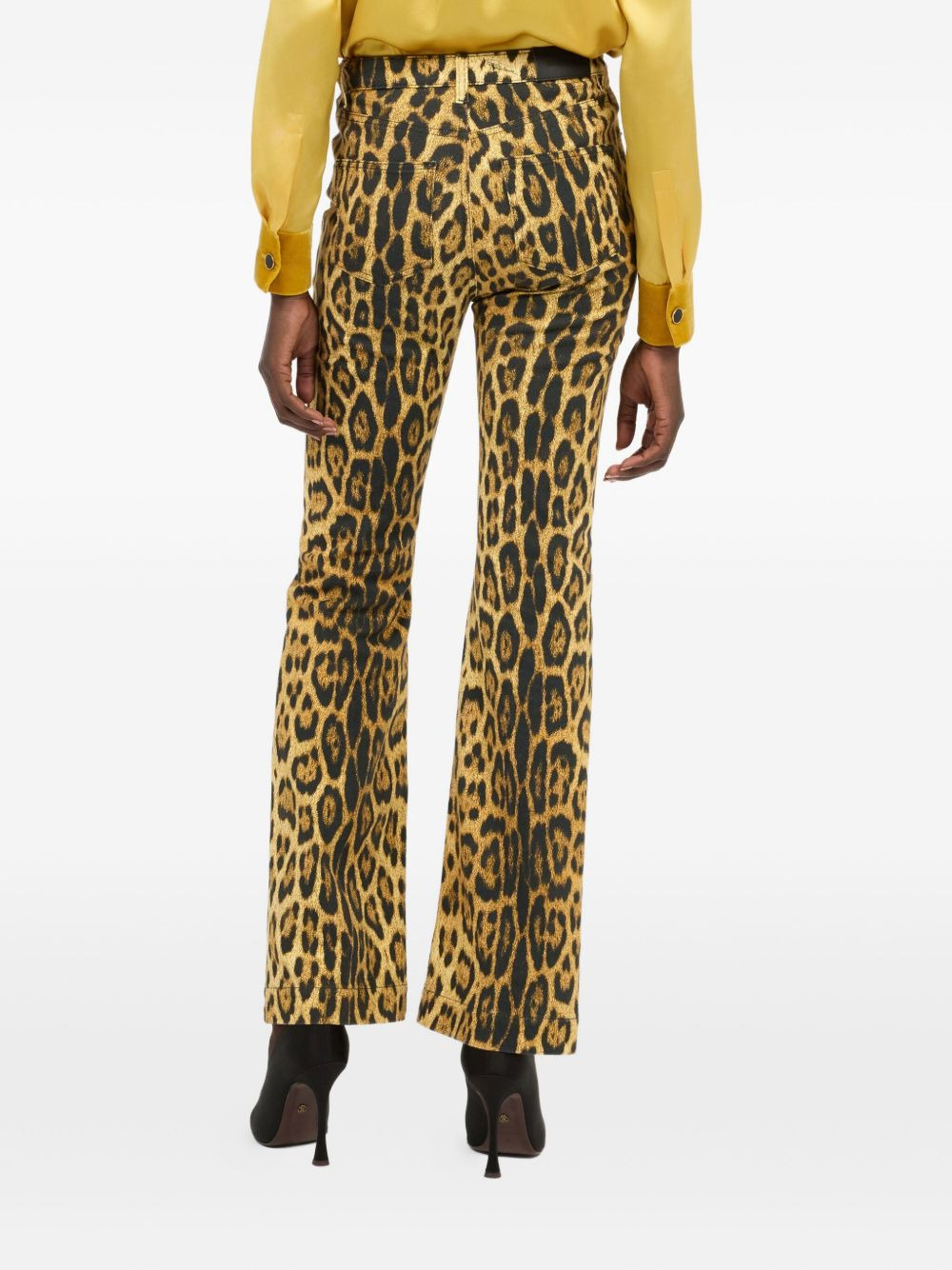 jaguar-print flared jeans - 4