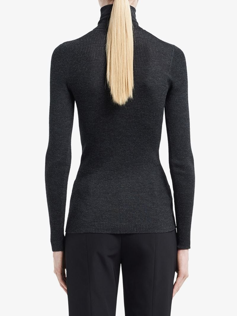 roll-neck ribbed jumper - 4