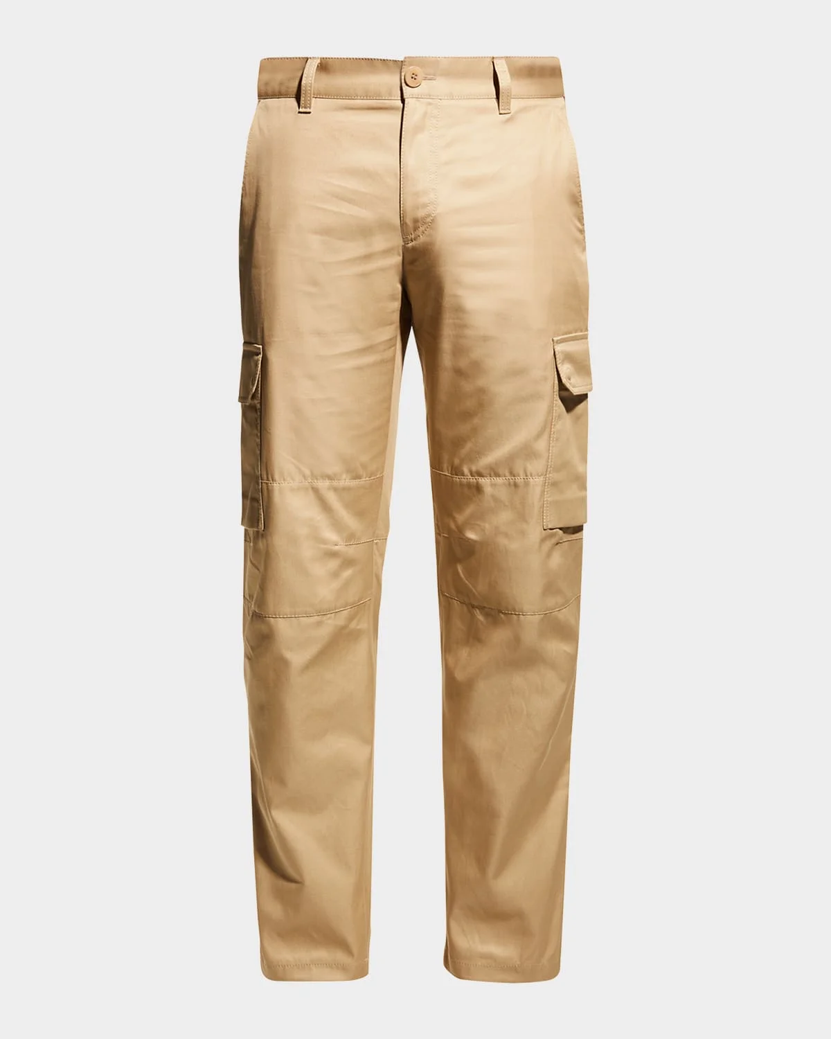 Men's Solid Cotton Cargo Pants - 1